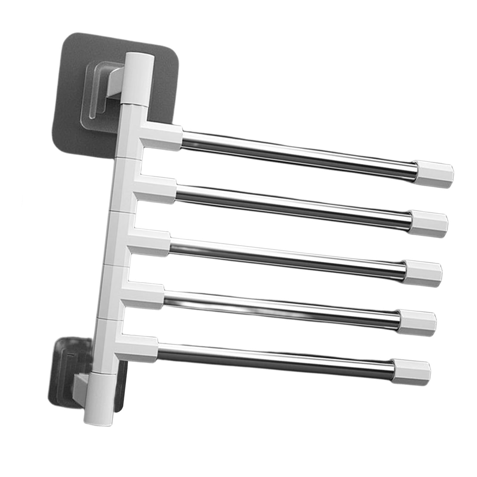 Toilet Towel Rack 180 Degree Rotary Towel Holder for Bathroom Hotel 5 Pole
