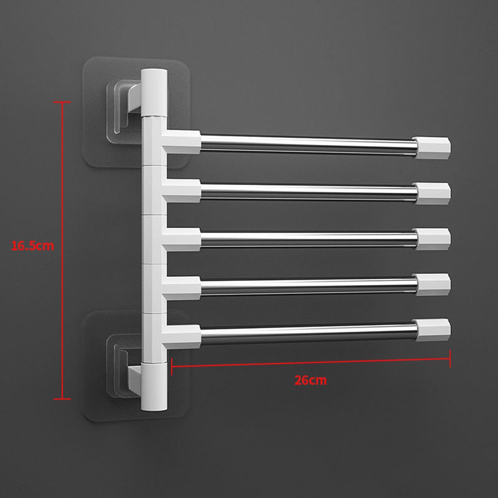 Toilet Towel Rack 180 Degree Rotary Towel Holder for Bathroom Hotel 5 Pole