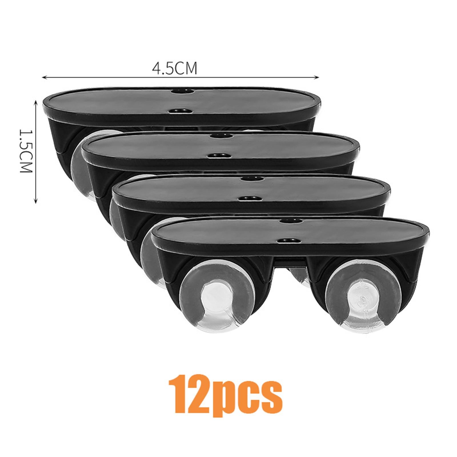 12Pcs Self Adhesive Caster Wheels for Trash Can Small Furniture Cabinet Black