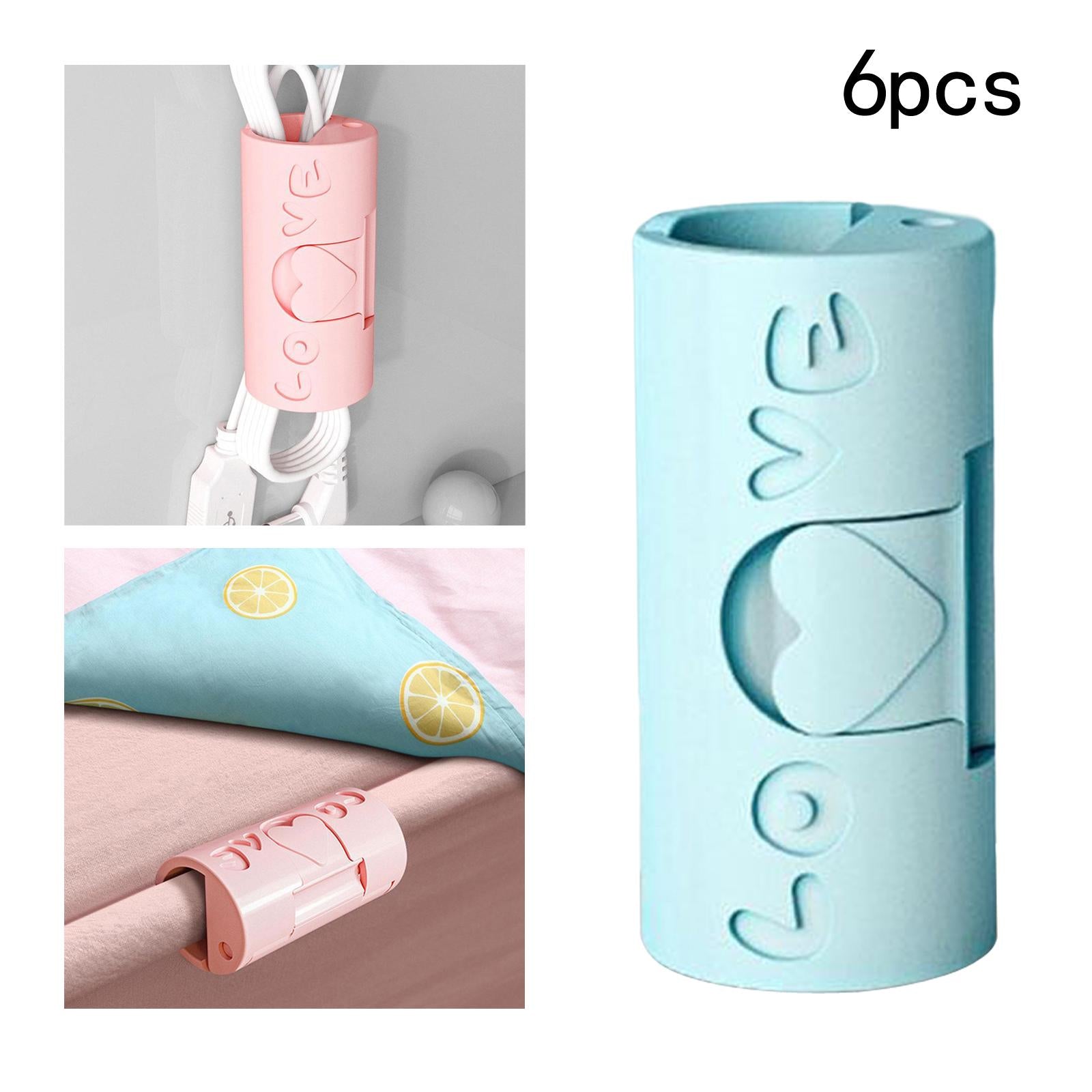 6 Pieces Multipurpose Bed Sheet Fixed Clamp for Fastening Snacks Towels Blue