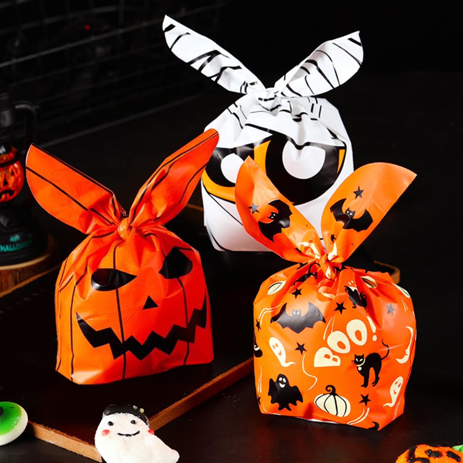 Halloween Candy Bags Party Favor Gift Bags for Celebration Halloween Party White 17cmx10cm