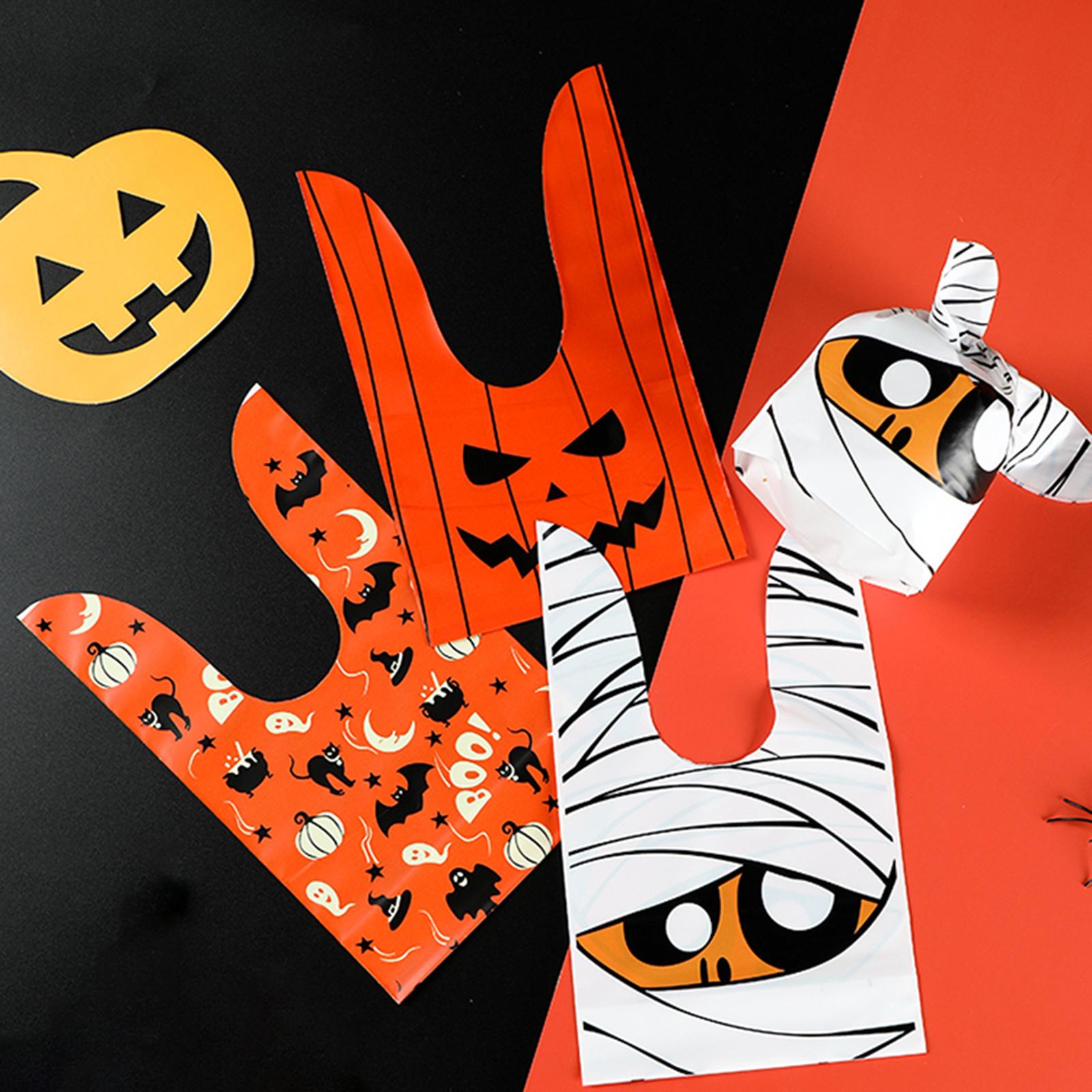 Halloween Candy Bags Party Favor Gift Bags for Celebration Halloween Party Orange B 17cmx10cm