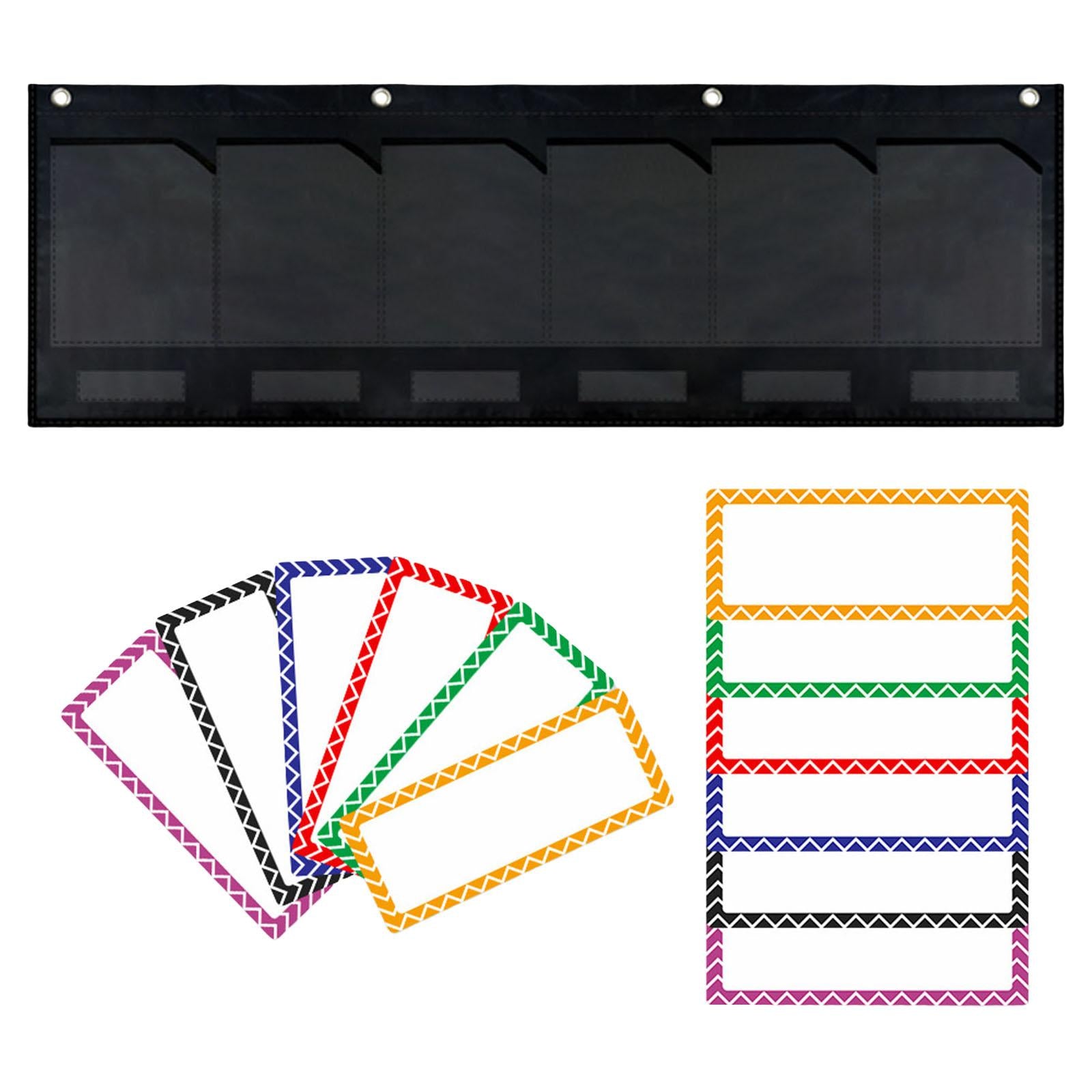 6 Pockets Organization Pocket Chart Hanging Storage Pocket for Wall Office