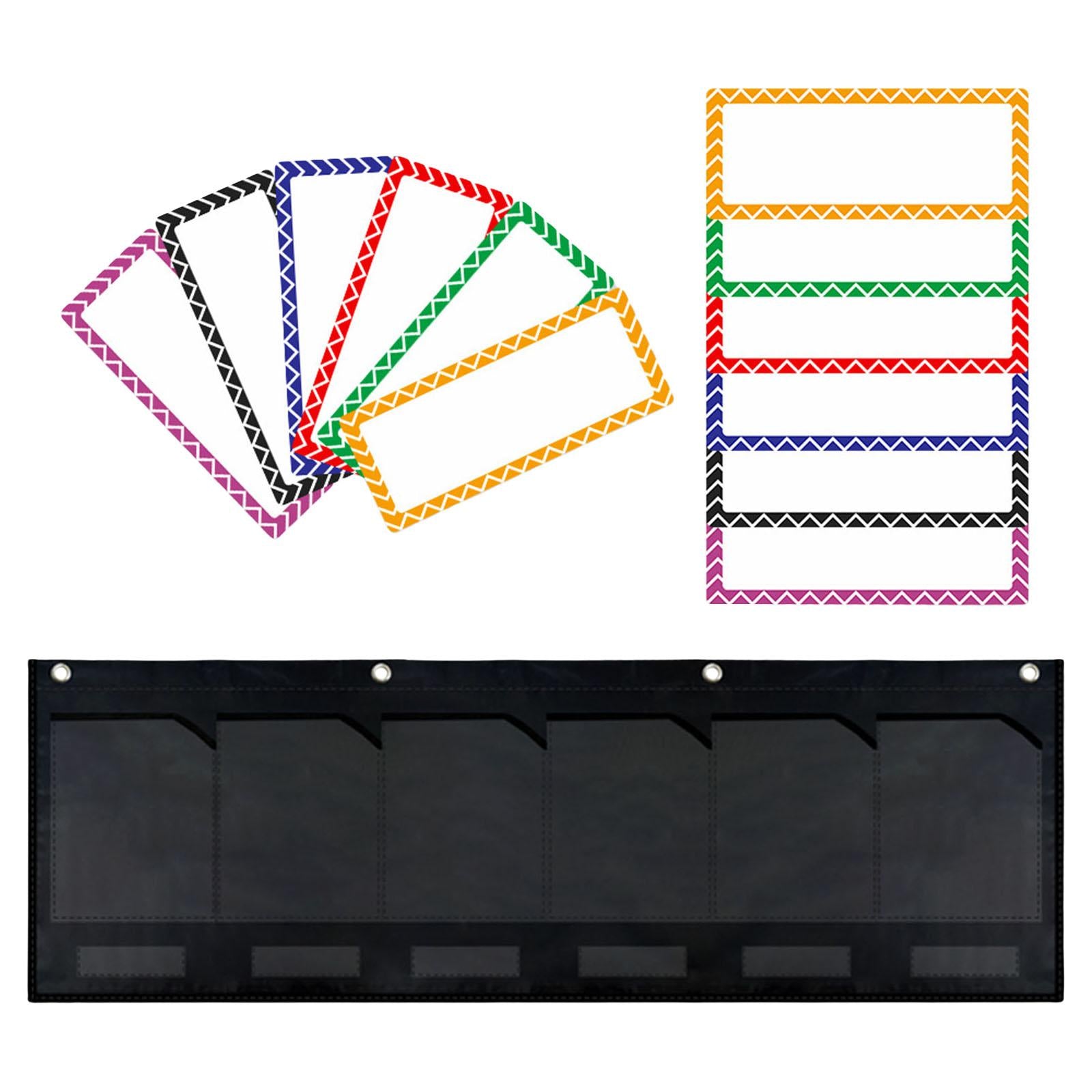6 Pockets Organization Pocket Chart Hanging Storage Pocket for Wall Office
