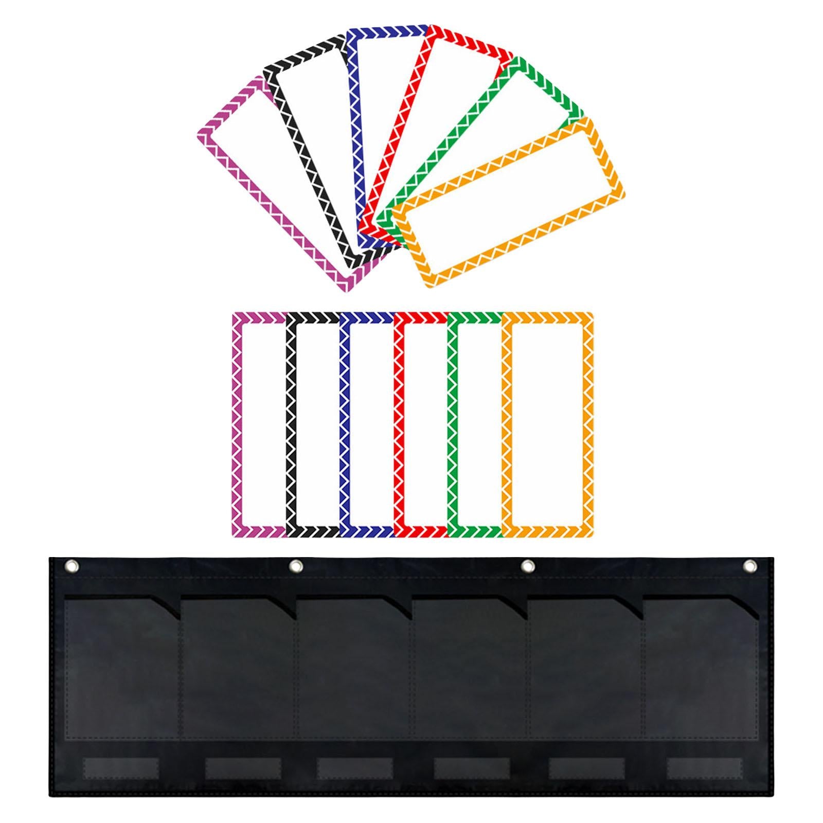 6 Pockets Organization Pocket Chart Hanging Storage Pocket for Wall Office