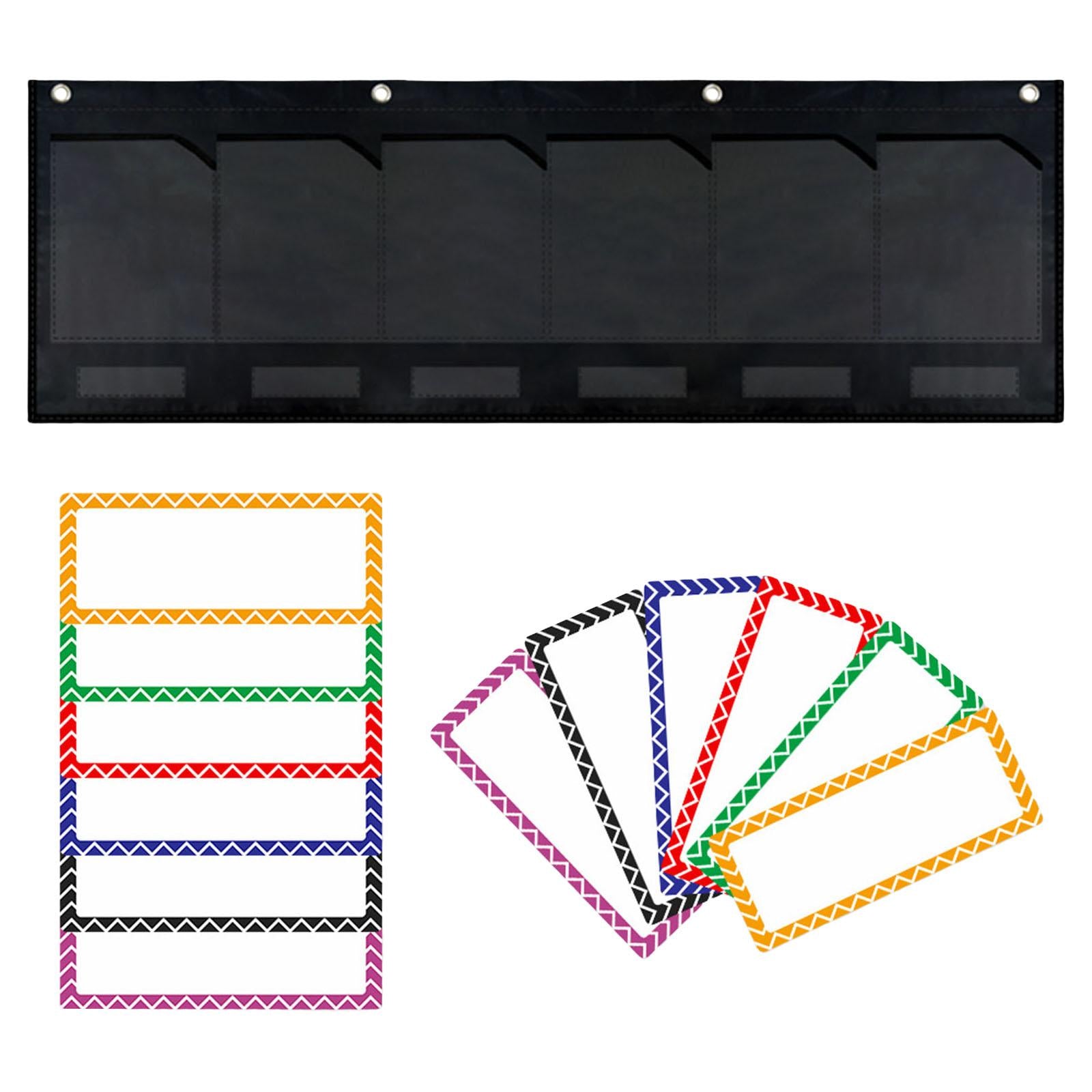 6 Pockets Organization Pocket Chart Hanging Storage Pocket for Wall Office