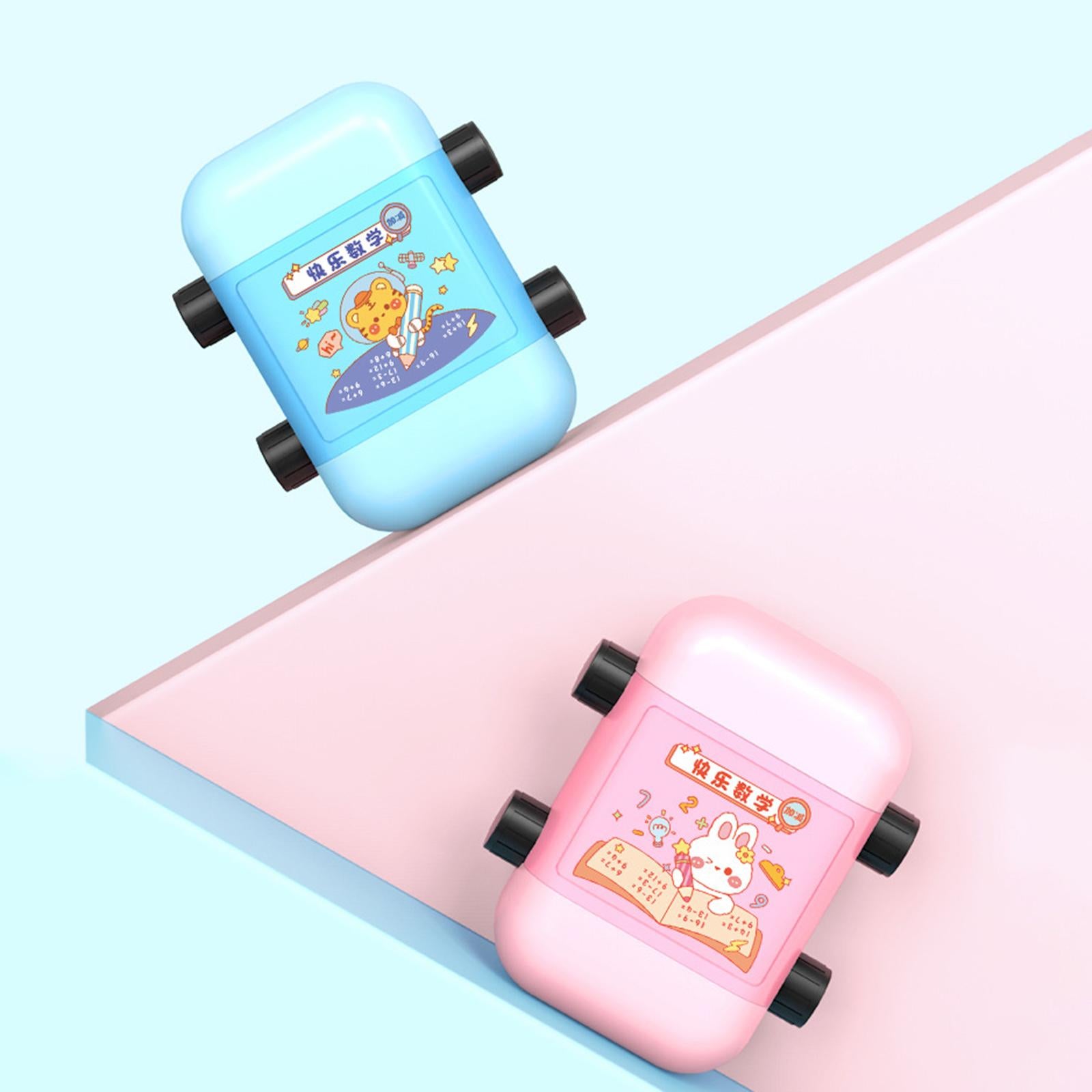 Roller Digital Teaching Stamp Rotational Design for Students Children Kids Pink