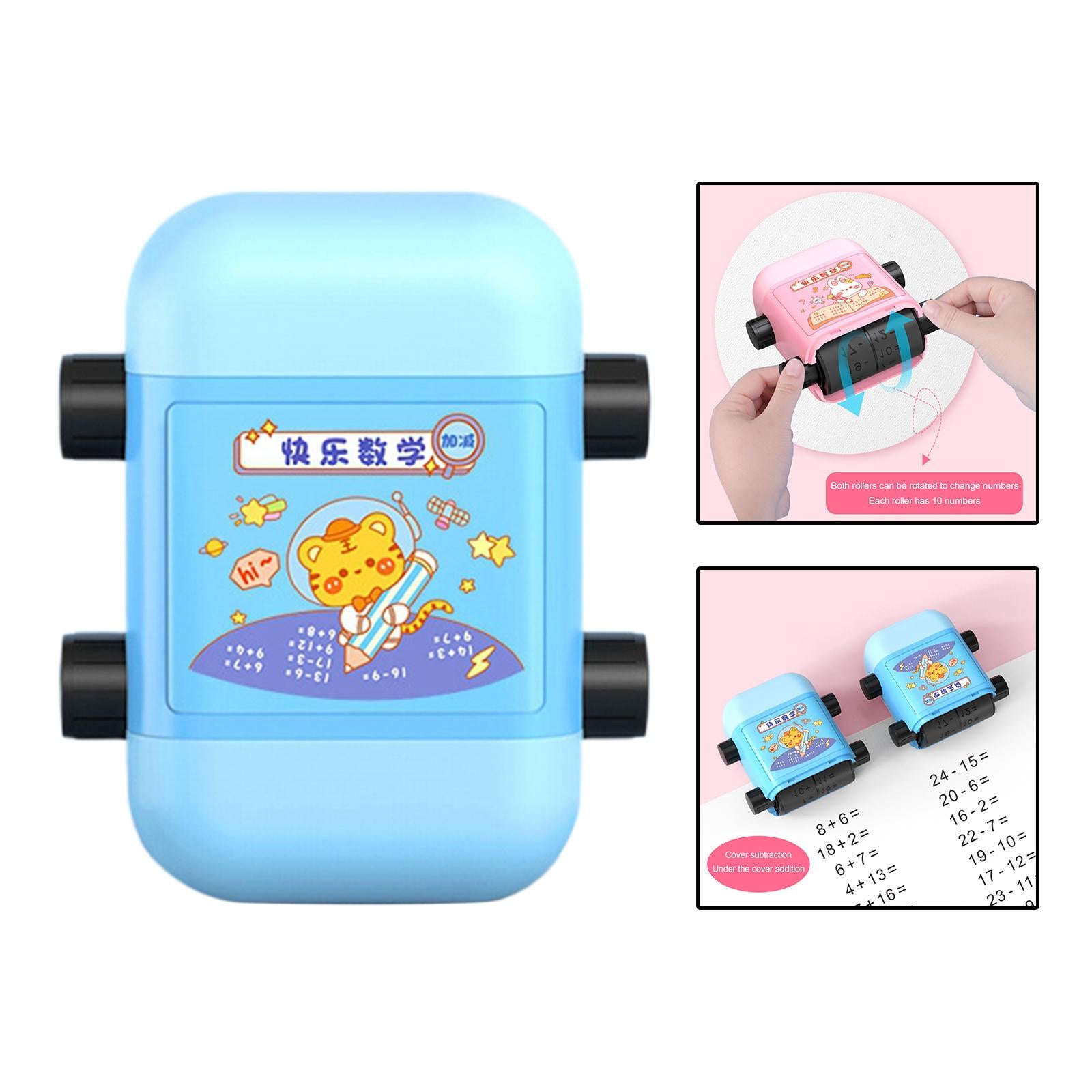 Roller Digital Teaching Stamp Rotational Design for Students Children Kids Blue
