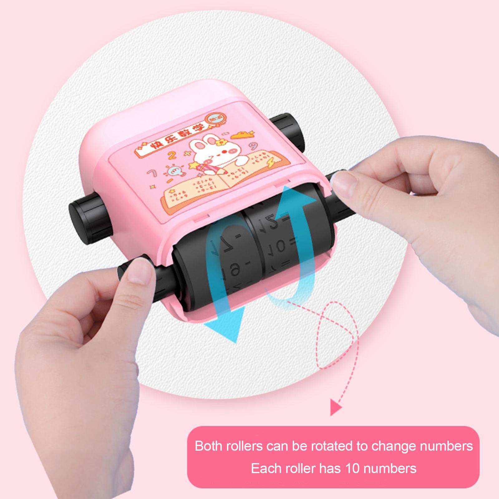 Roller Digital Teaching Stamp Rotational Design for Students Children Kids Blue