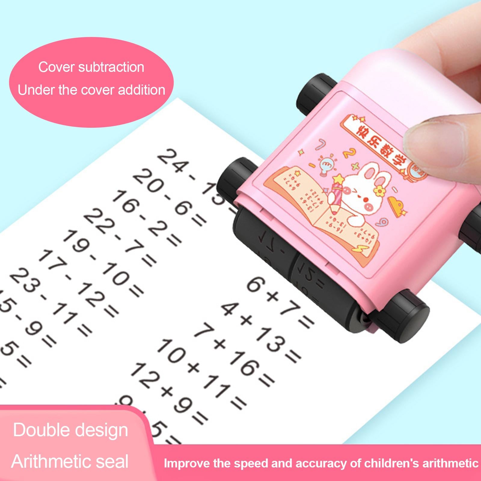 Roller Digital Teaching Stamp Rotational Design for Students Children Kids Blue