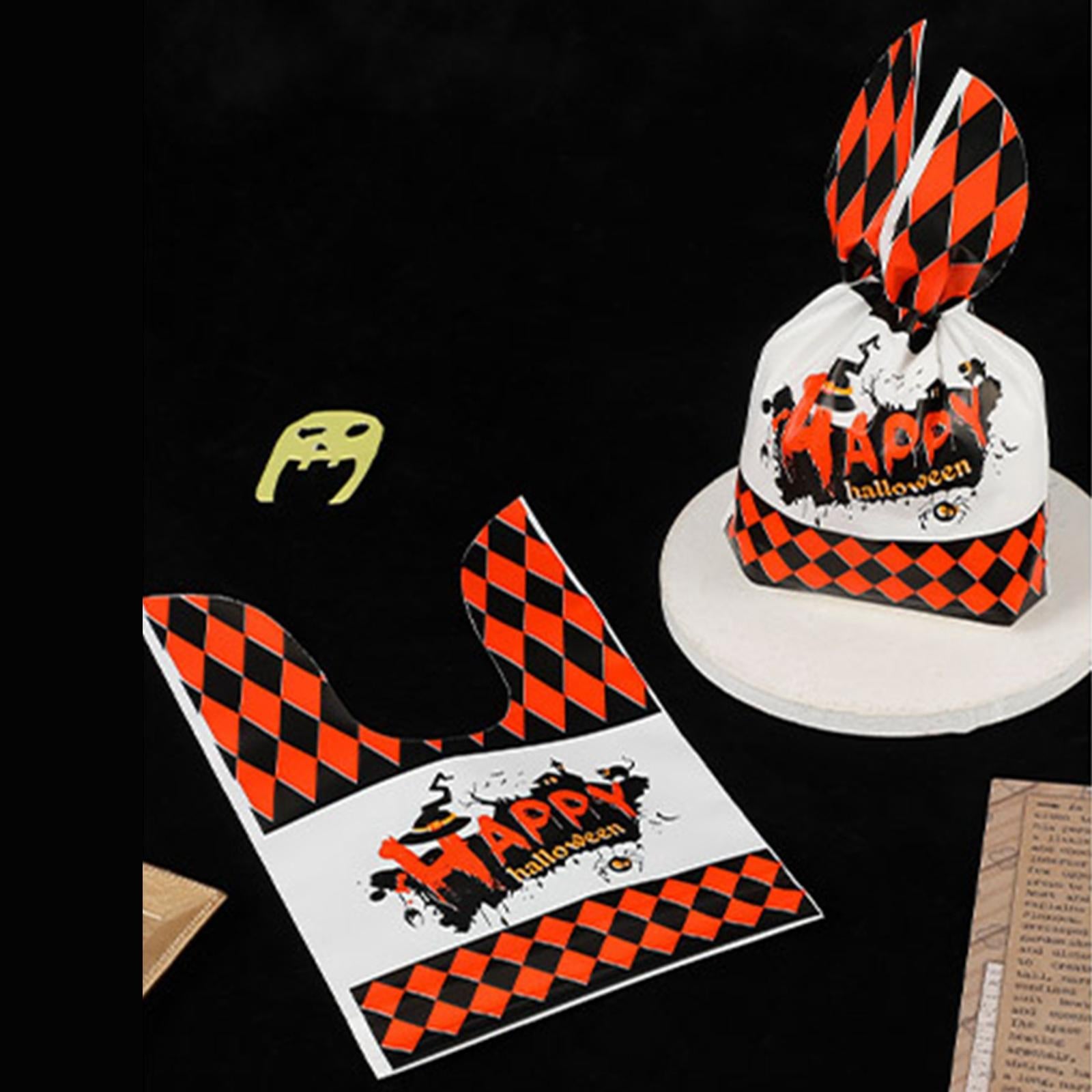 50Pcs Halloween Candy Bags Empty Party Bag for Halloween Party Supplies Orange and White