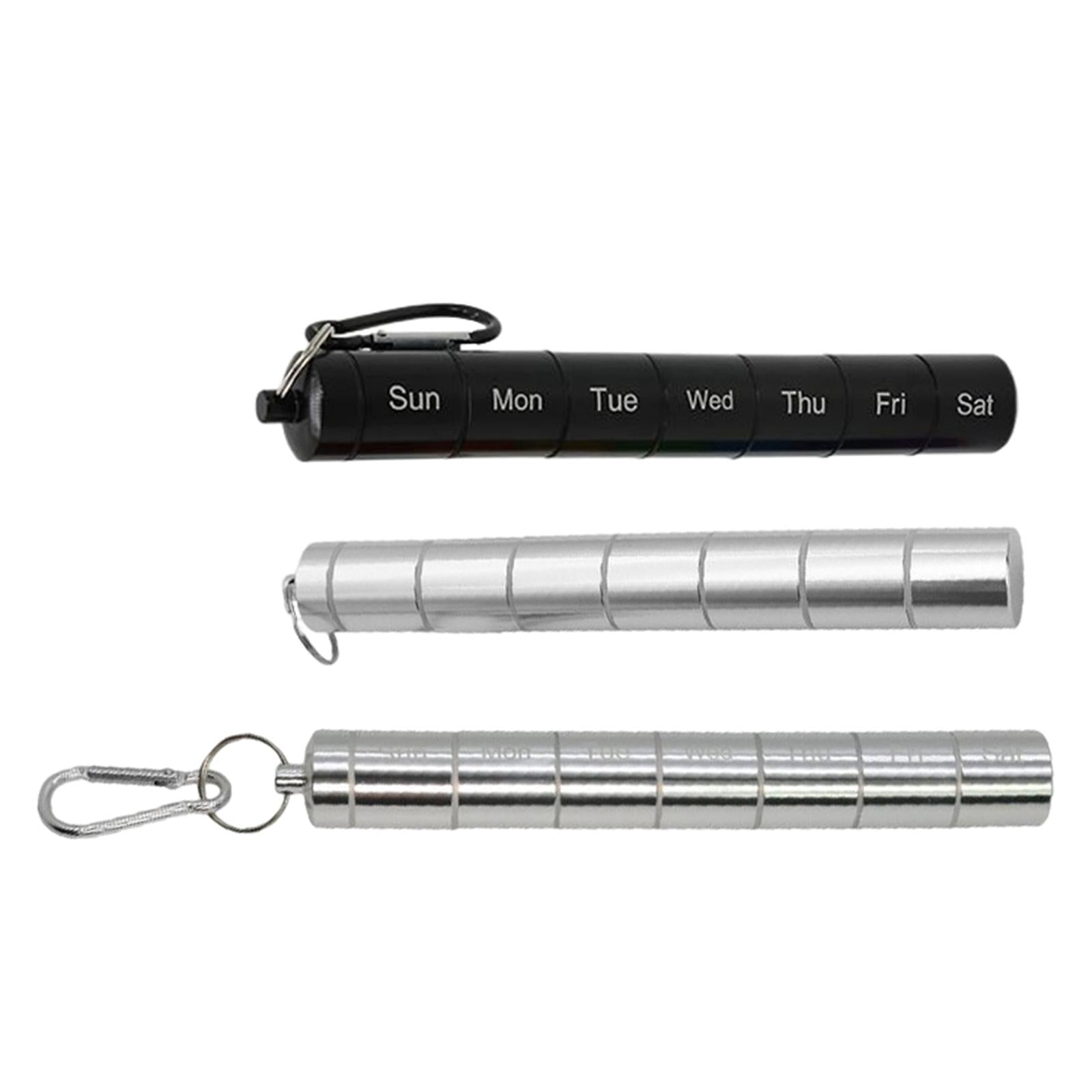 Pill Holder 7 Dispenser Compartments for Outdoor Silver