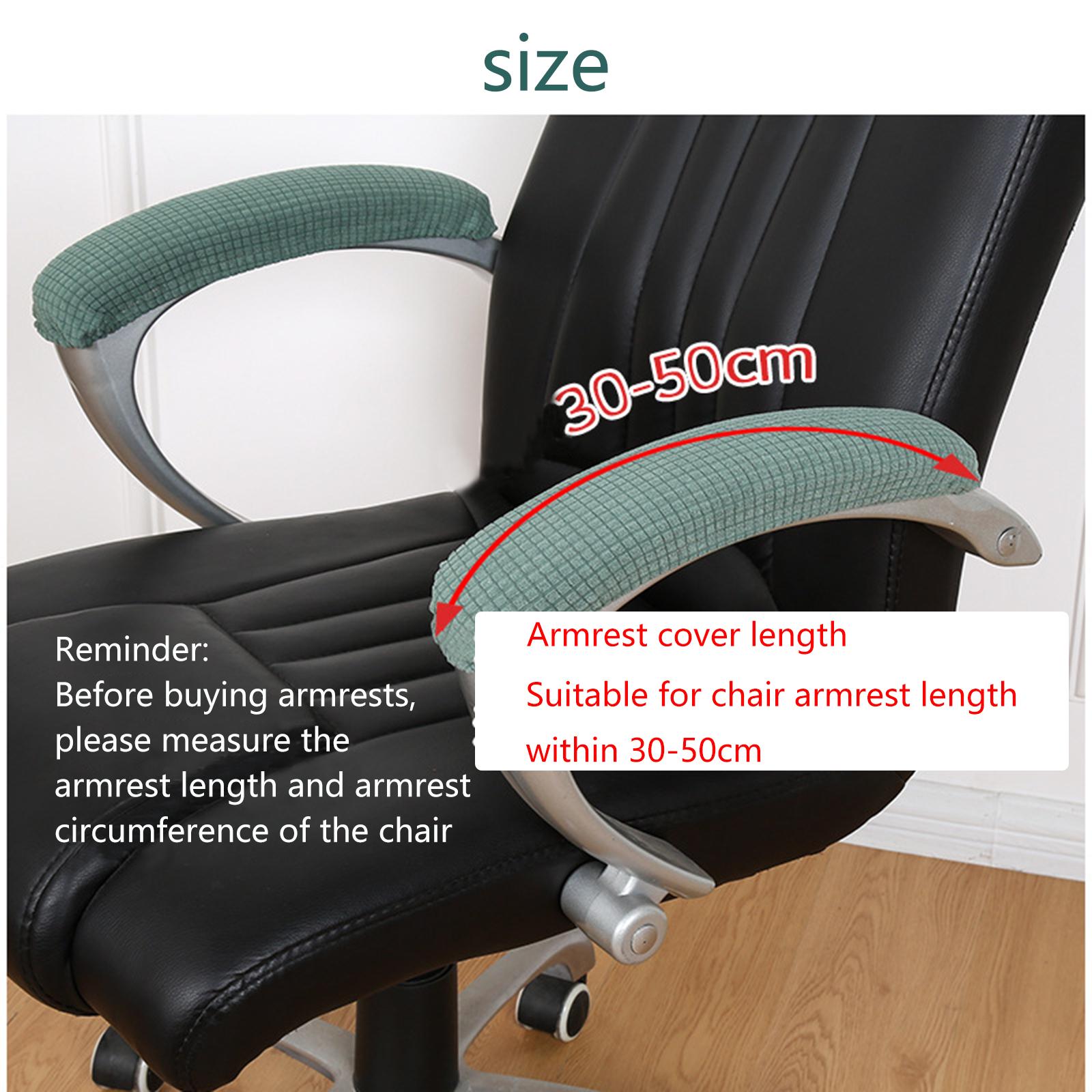 2Pcs Gaming Chair Arm Rest Pads Dustproof Removable for home Light Grey
