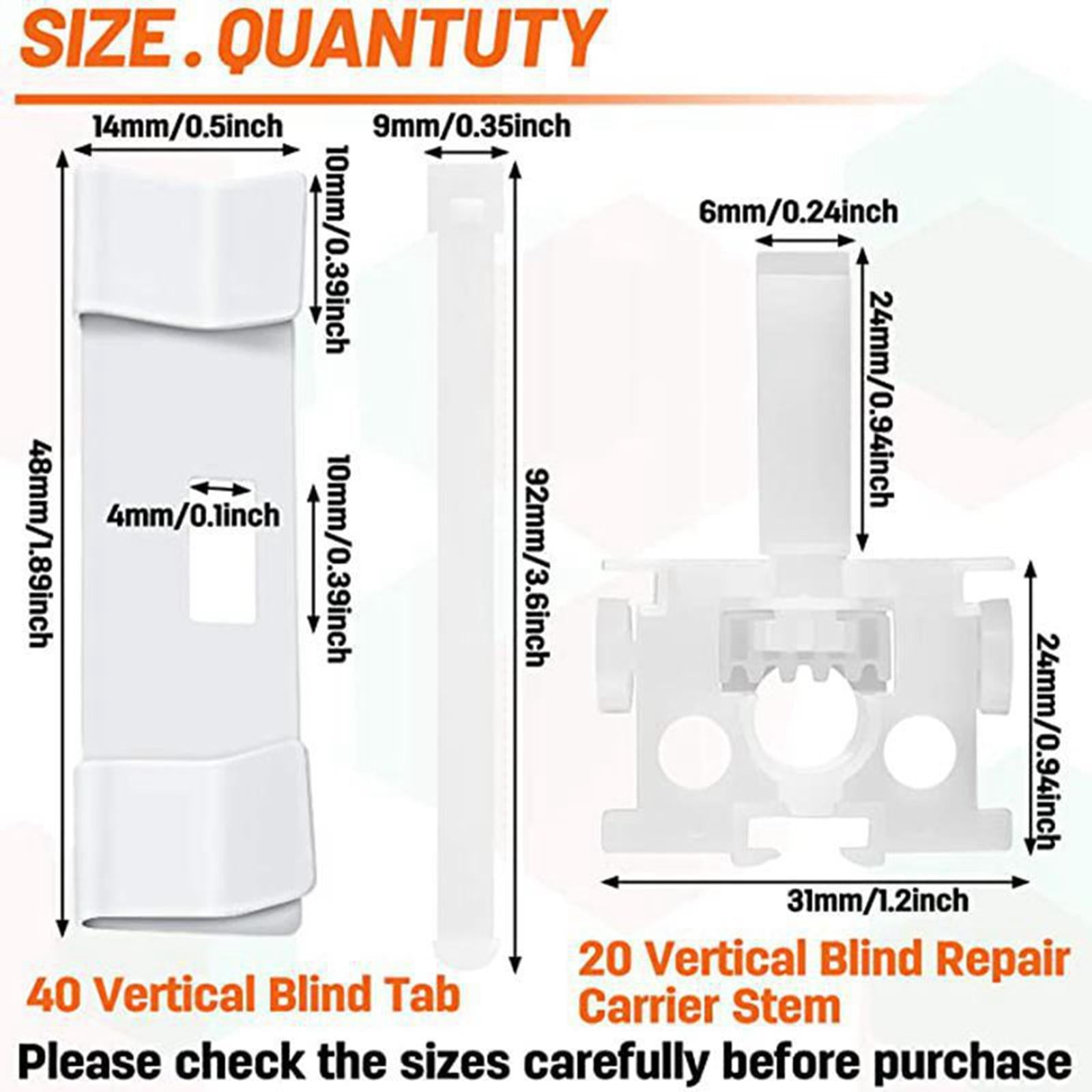 Vertical Blind Repair Tabs and Carriers Repair Parts for Vertical Window