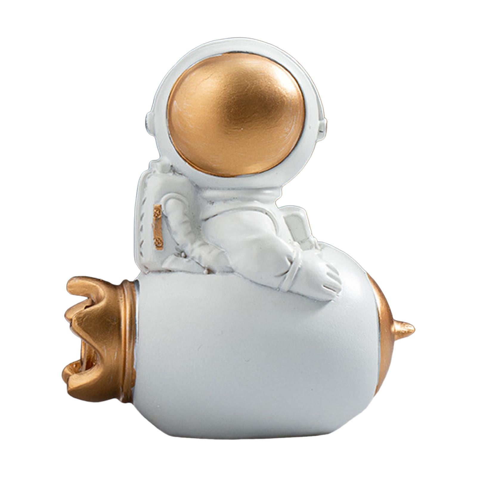 Spaceman Figurine Educational Themed Art for Themed Party Decor Housewarming Sitting Rocket