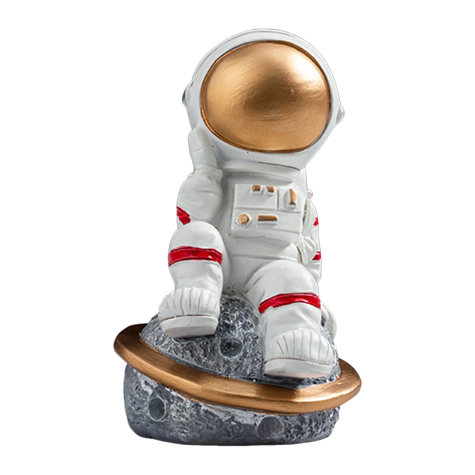 Spaceman Figurine Educational Themed Art for Themed Party Decor Housewarming Sitting on Planet