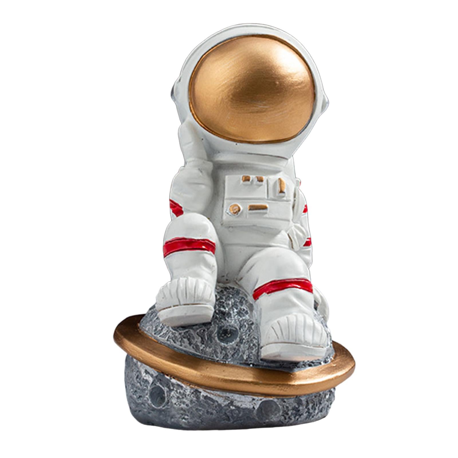 Spaceman Figurine Educational Themed Art for Themed Party Decor Housewarming Sitting on Planet