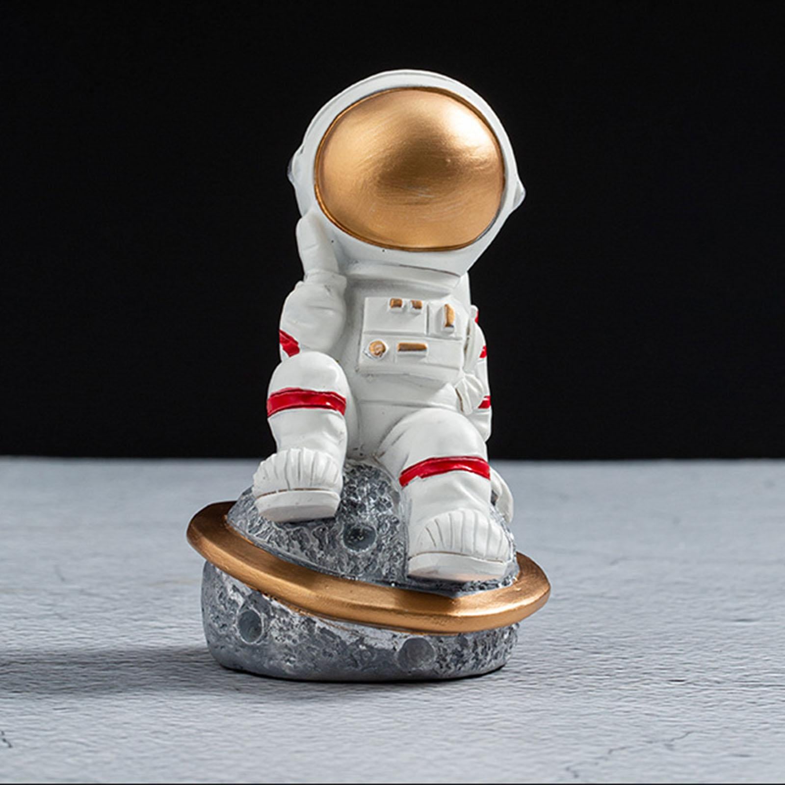 Spaceman Figurine Educational Themed Art for Themed Party Decor Housewarming Sitting on Planet