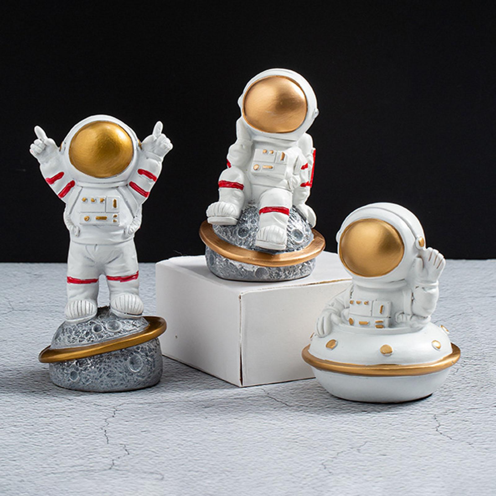 Spaceman Figurine Educational Themed Art for Themed Party Decor Housewarming Sitting on Planet