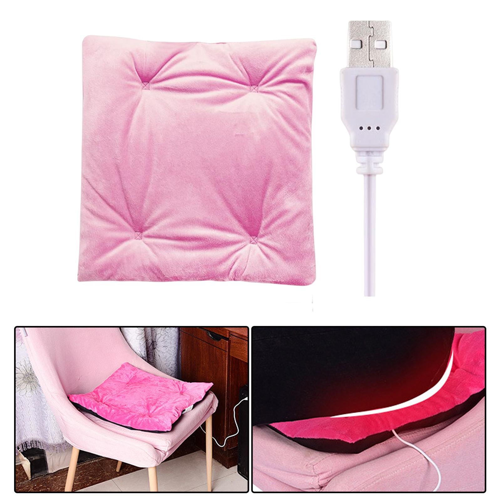 Electric Heating Pad Comfortable USB Warm for Car Bedroom  Pink
