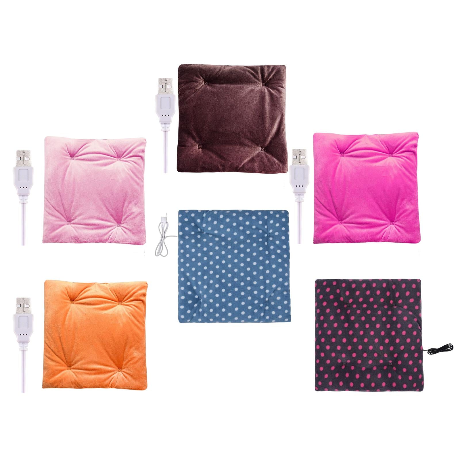 Electric Heating Pad Comfortable USB Warm for Car Bedroom  Pink