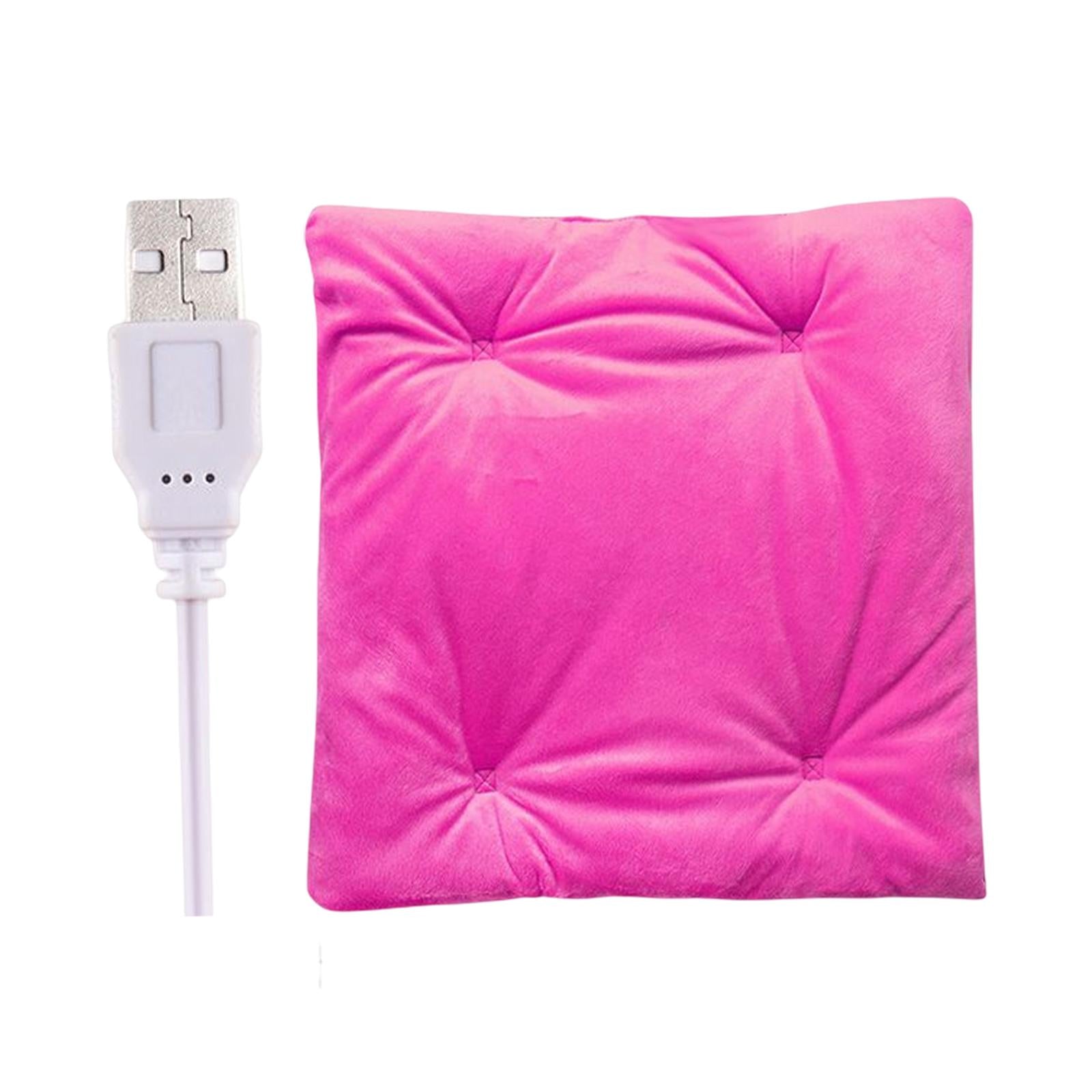 Electric Heating Pad Comfortable USB Warm for Car Bedroom  Rose Red