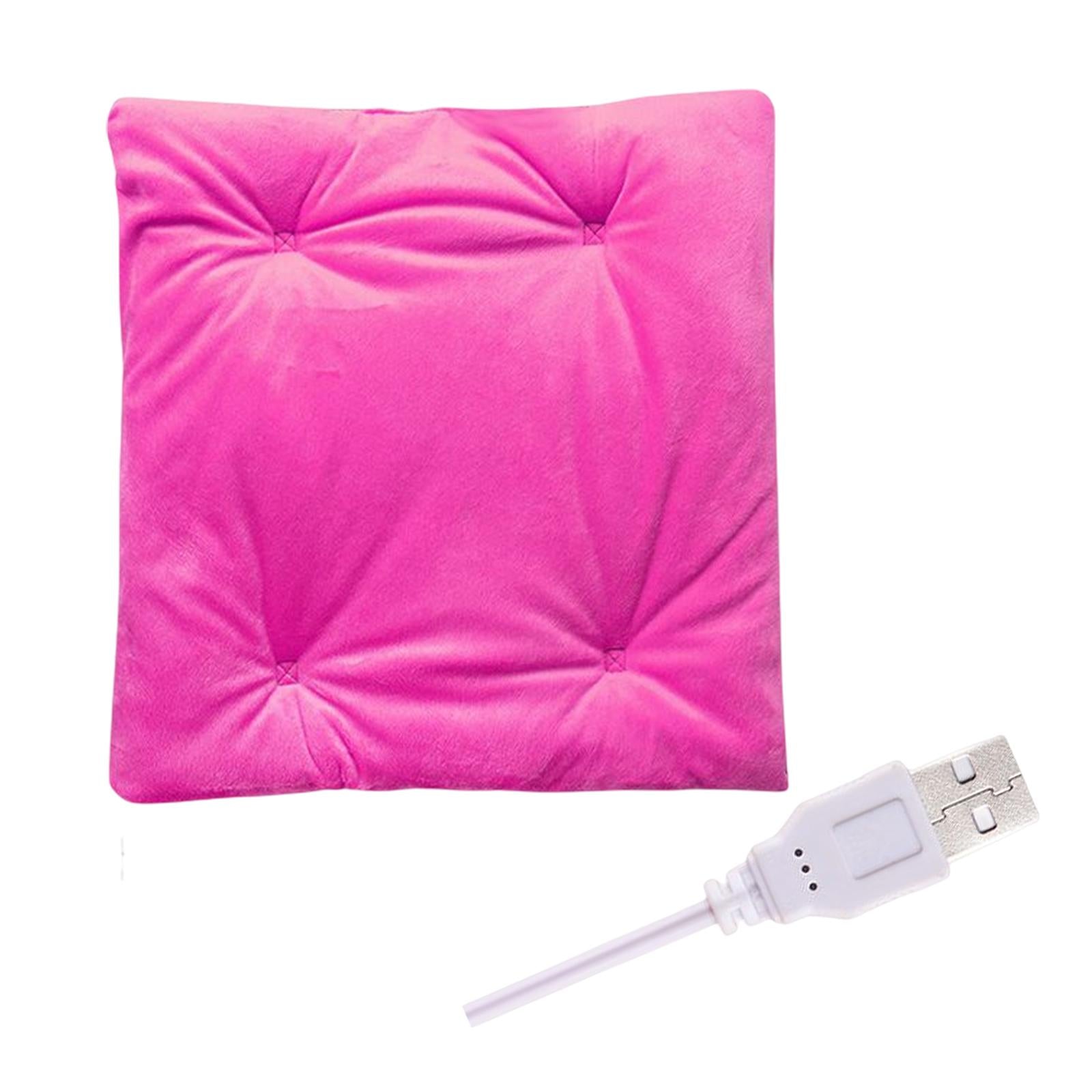 Electric Heating Pad Comfortable USB Warm for Car Bedroom  Rose Red