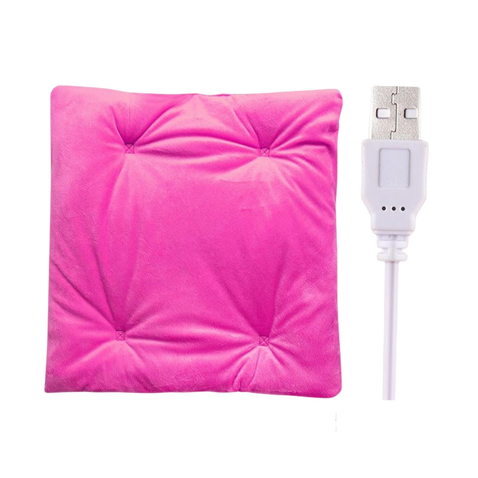 Electric Heating Pad Comfortable USB Warm for Car Bedroom  Rose Red