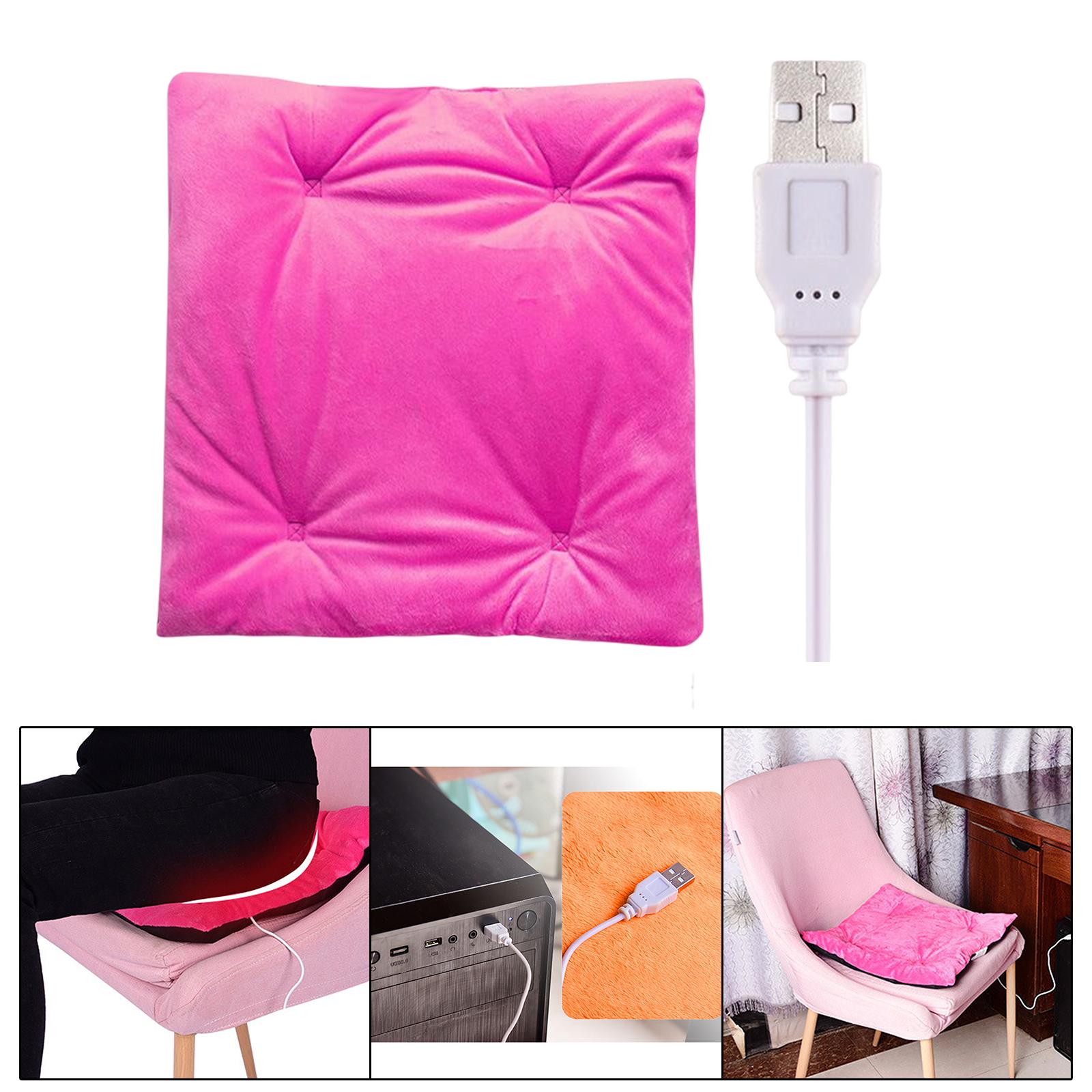 Electric Heating Pad Comfortable USB Warm for Car Bedroom  Rose Red