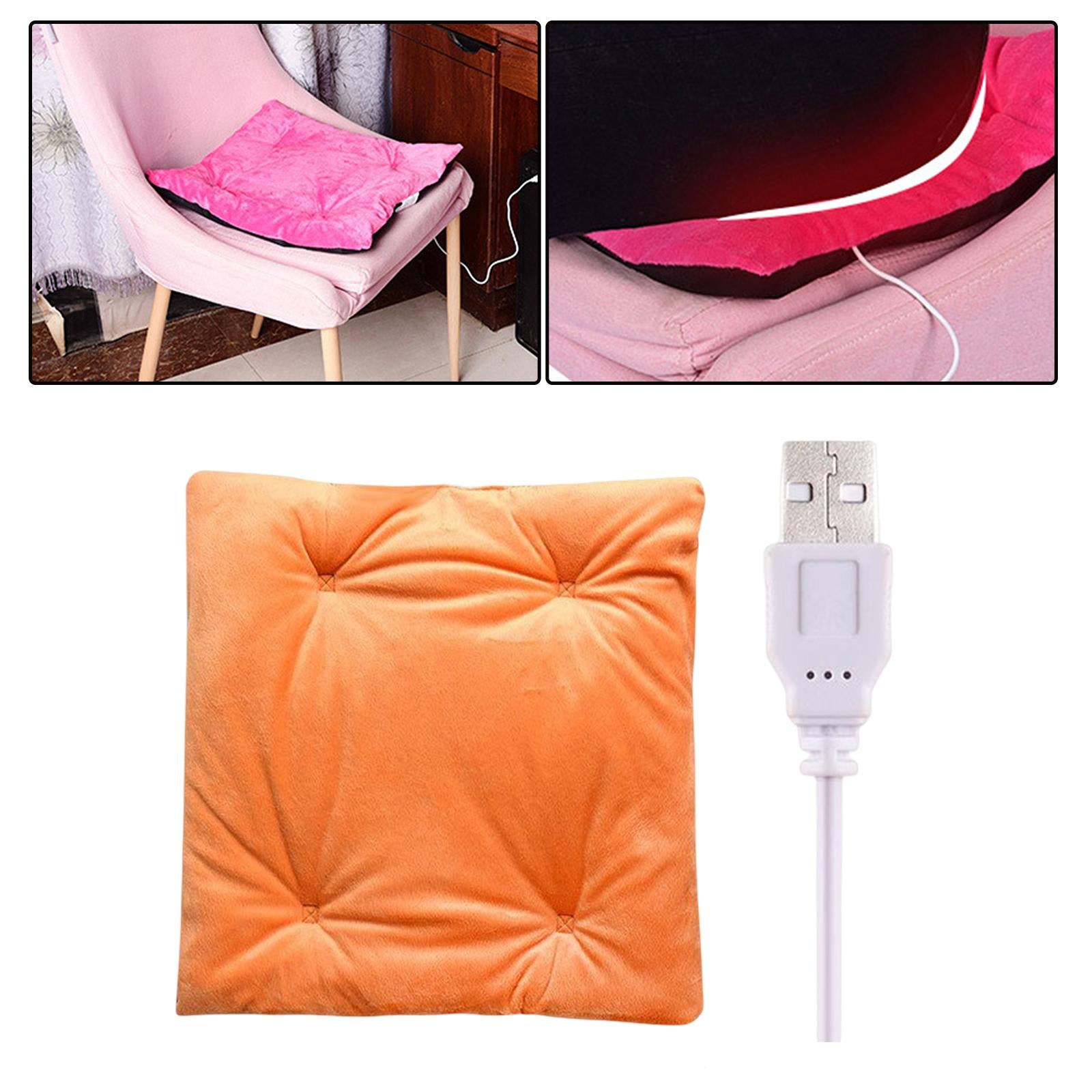 Electric Heating Pad Comfortable USB Warm for Car Bedroom  Orange