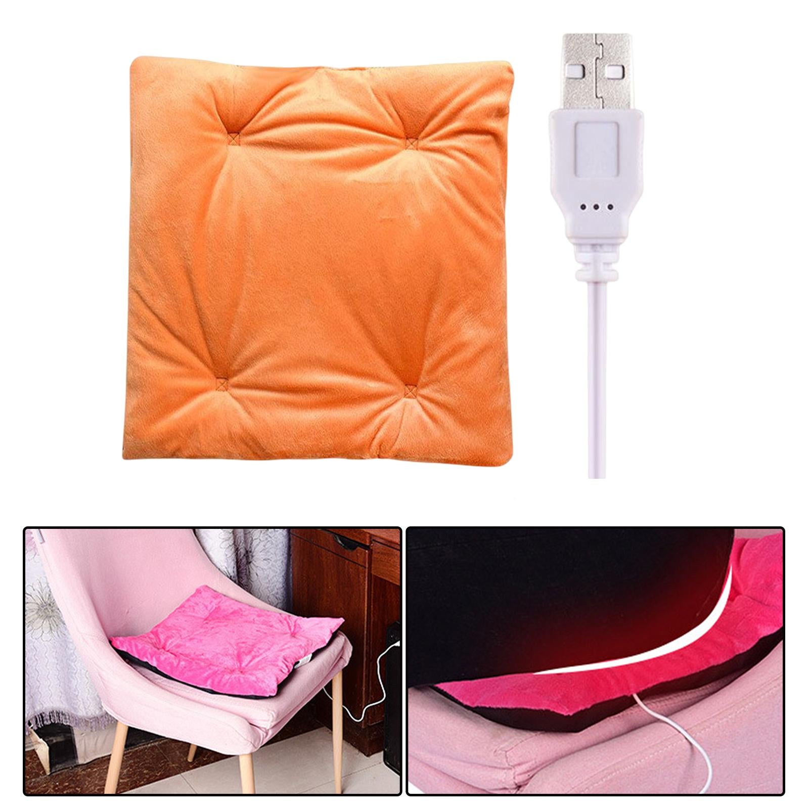 Electric Heating Pad Comfortable USB Warm for Car Bedroom  Orange