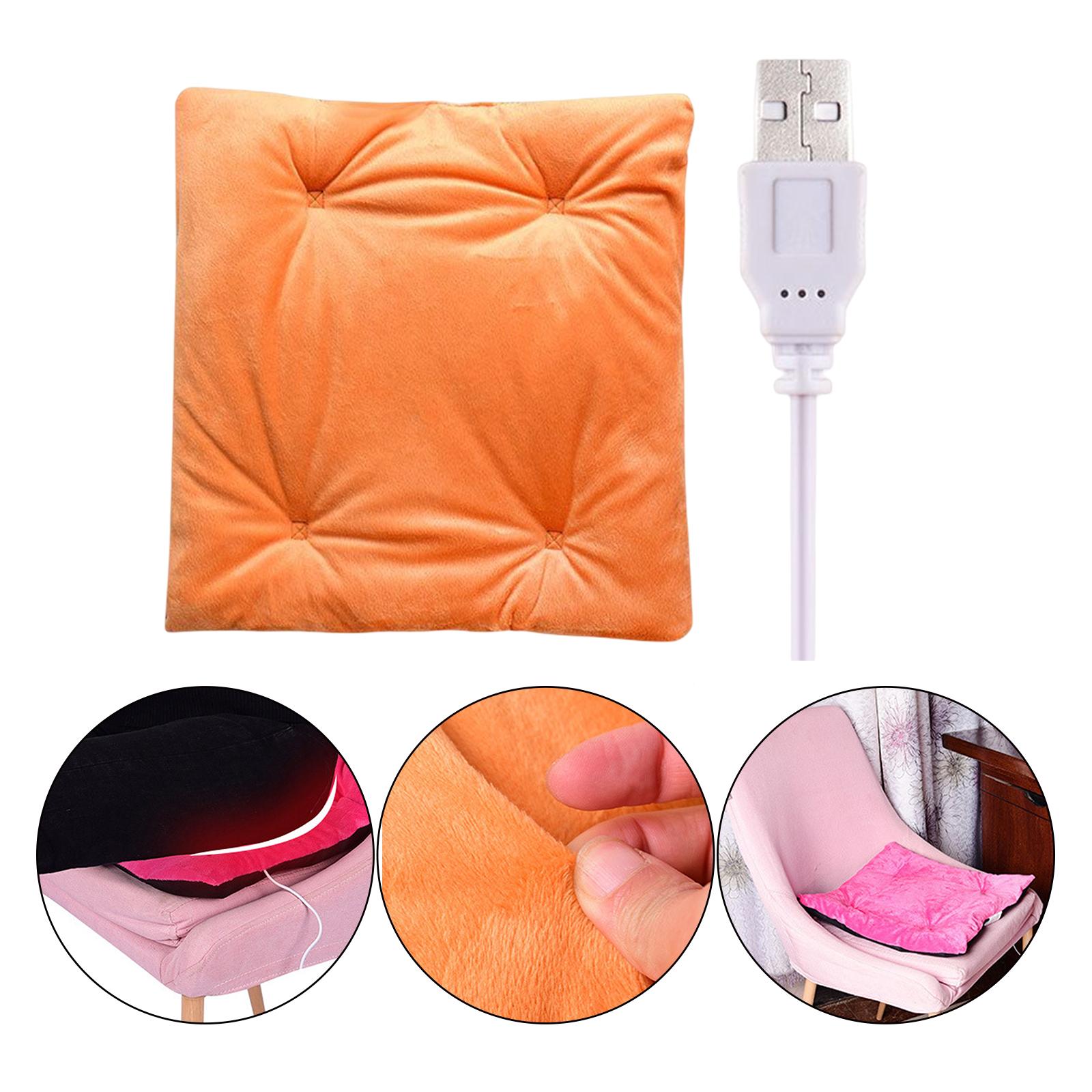 Electric Heating Pad Comfortable USB Warm for Car Bedroom  Orange
