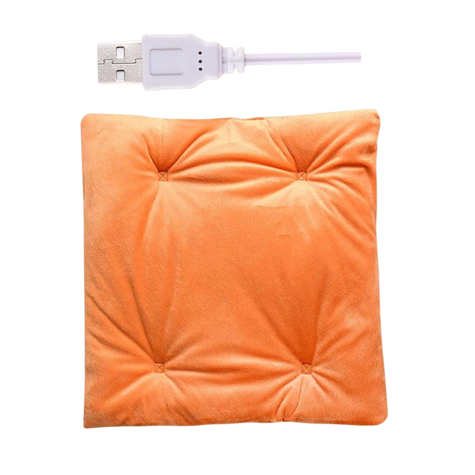 Electric Heating Pad Comfortable USB Warm for Car Bedroom  Orange