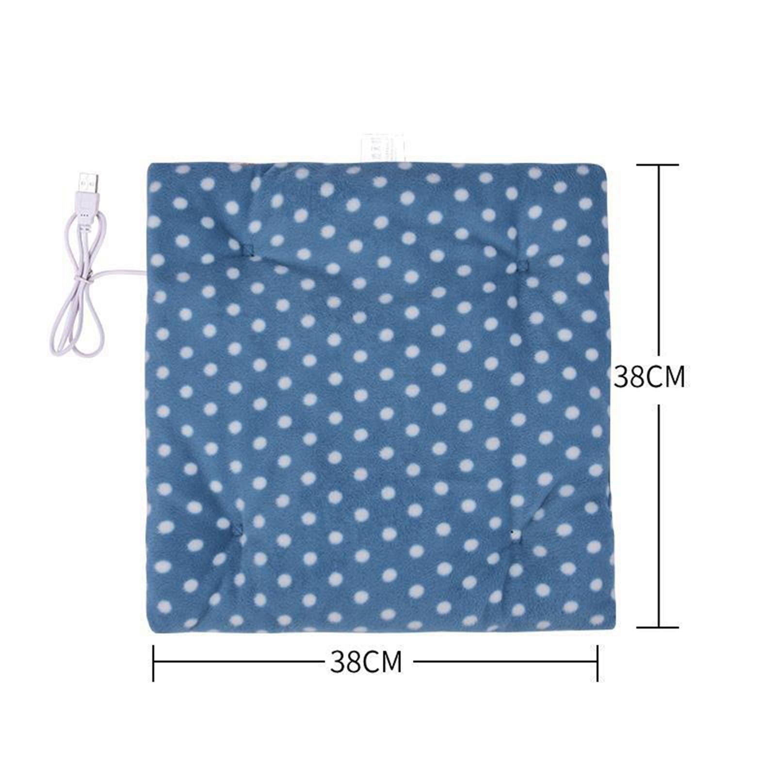 Electric Heating Pad Comfortable USB Warm for Car Bedroom  Blue