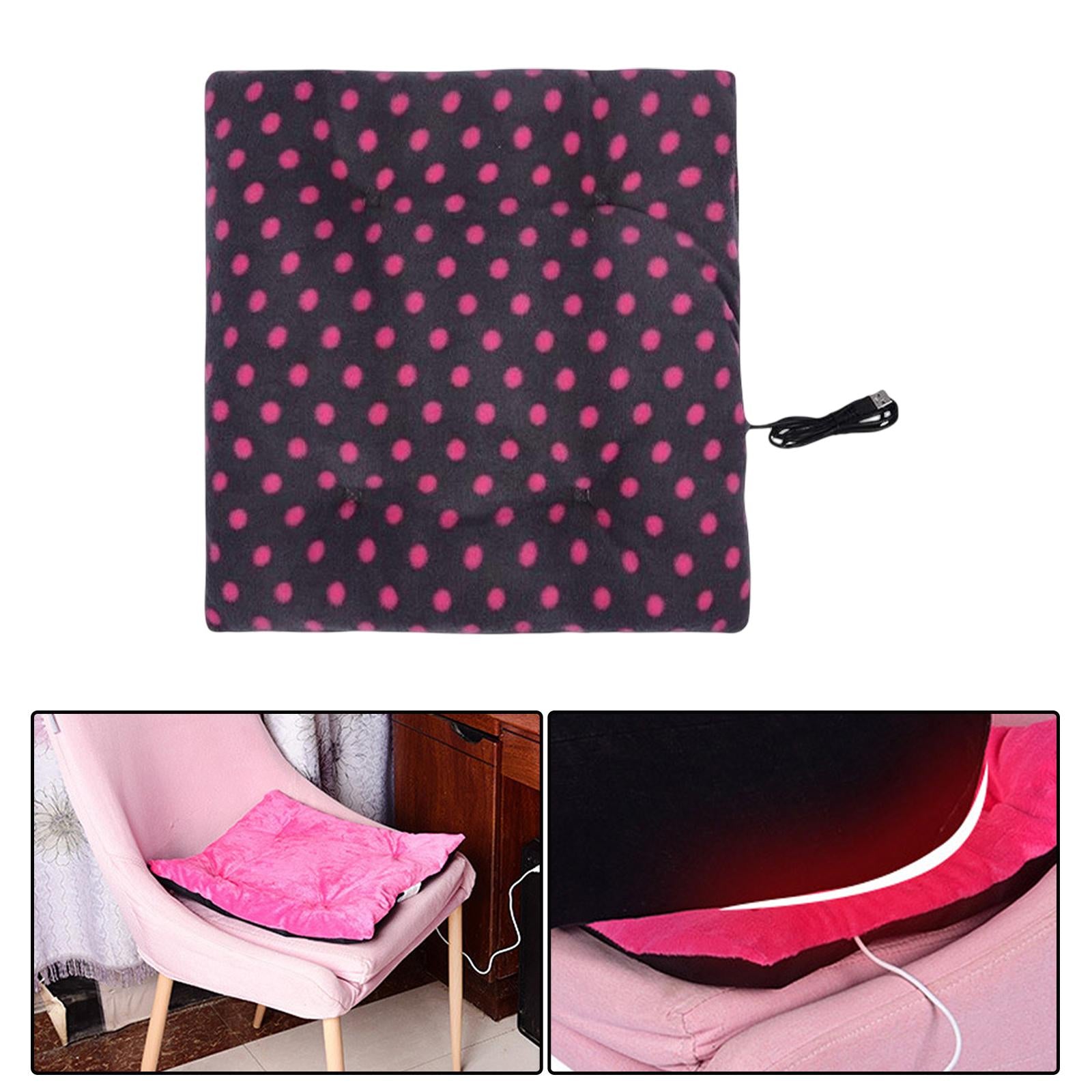 Electric Heating Pad Comfortable USB Warm for Car Bedroom  Black Pink