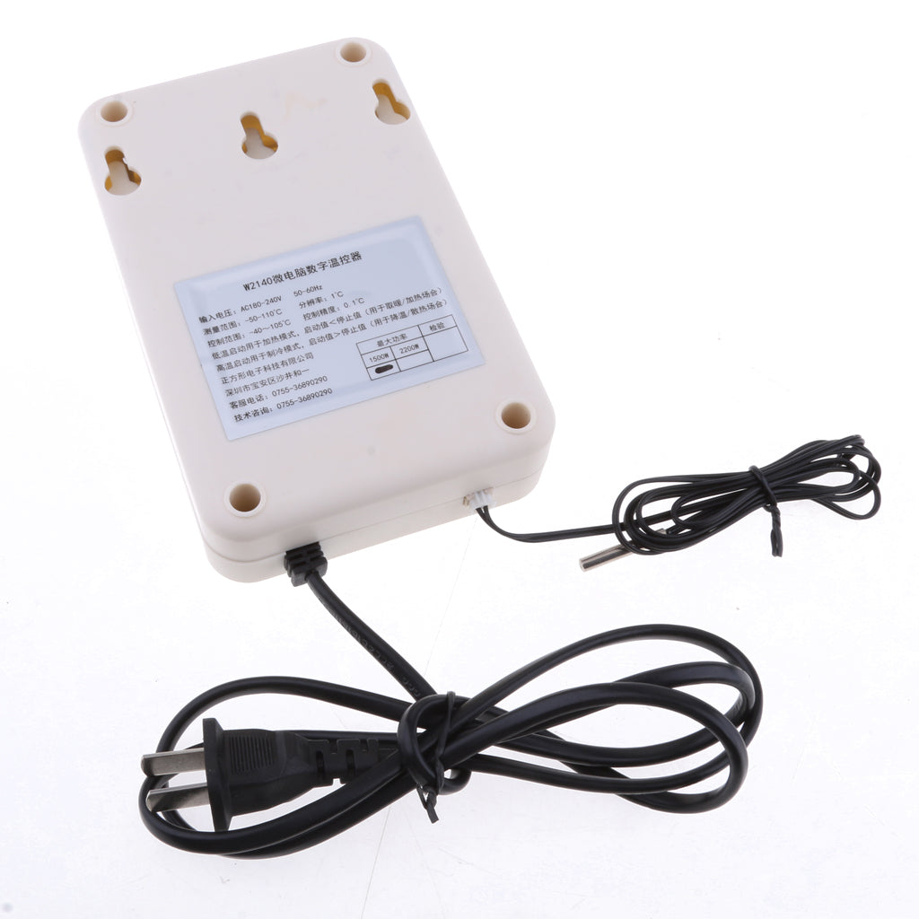 Digital Pre-wired Temperature Controller Outlet Thermostat Heating Cooling 1500W