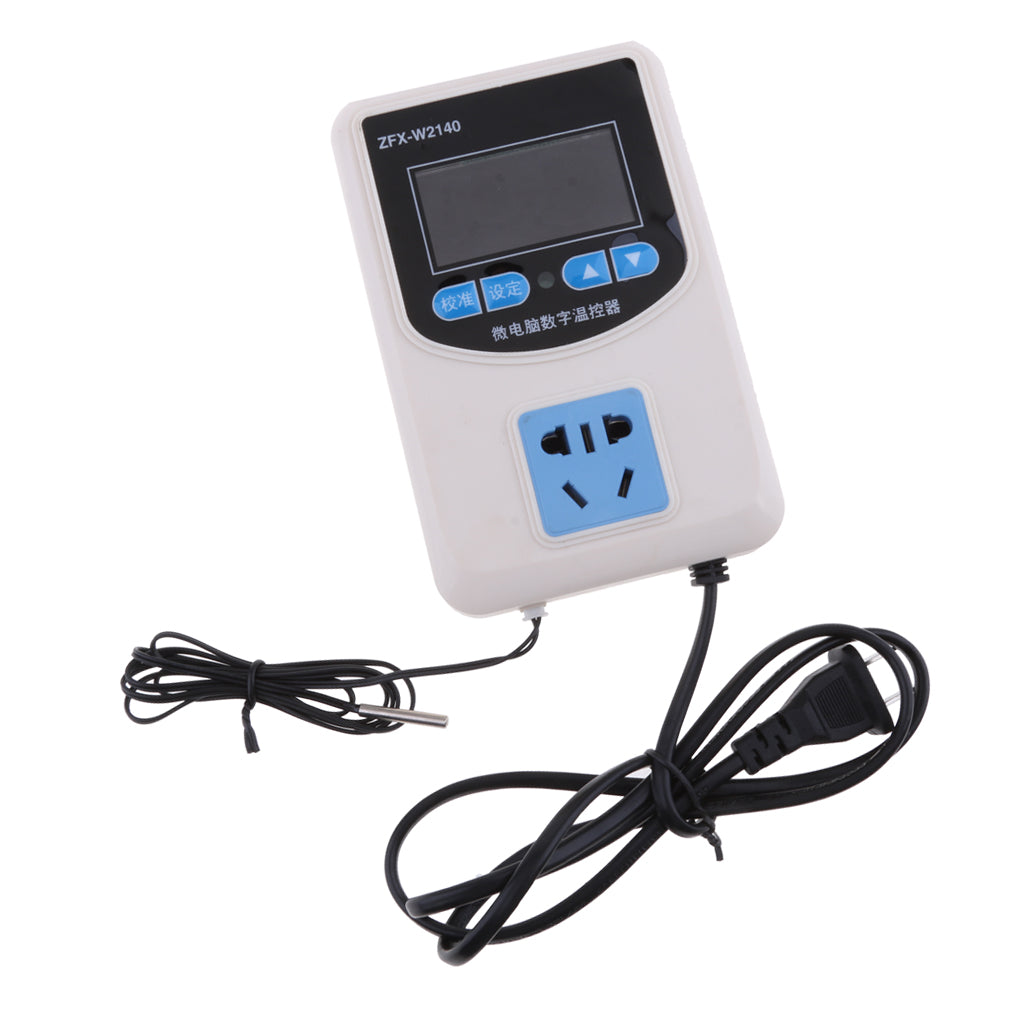 Digital Pre-wired Temperature Controller Outlet Thermostat Heating Cooling 1500W