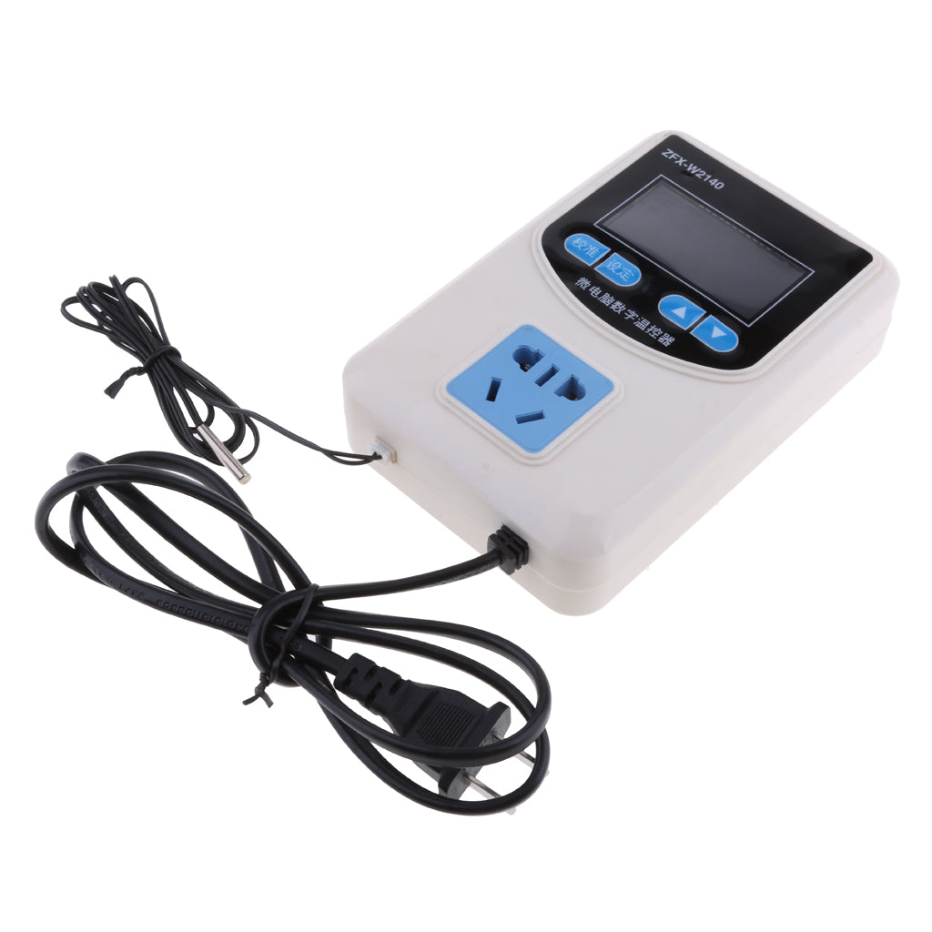 Digital Pre-wired Temperature Controller Outlet Thermostat Heating Cooling 1500W