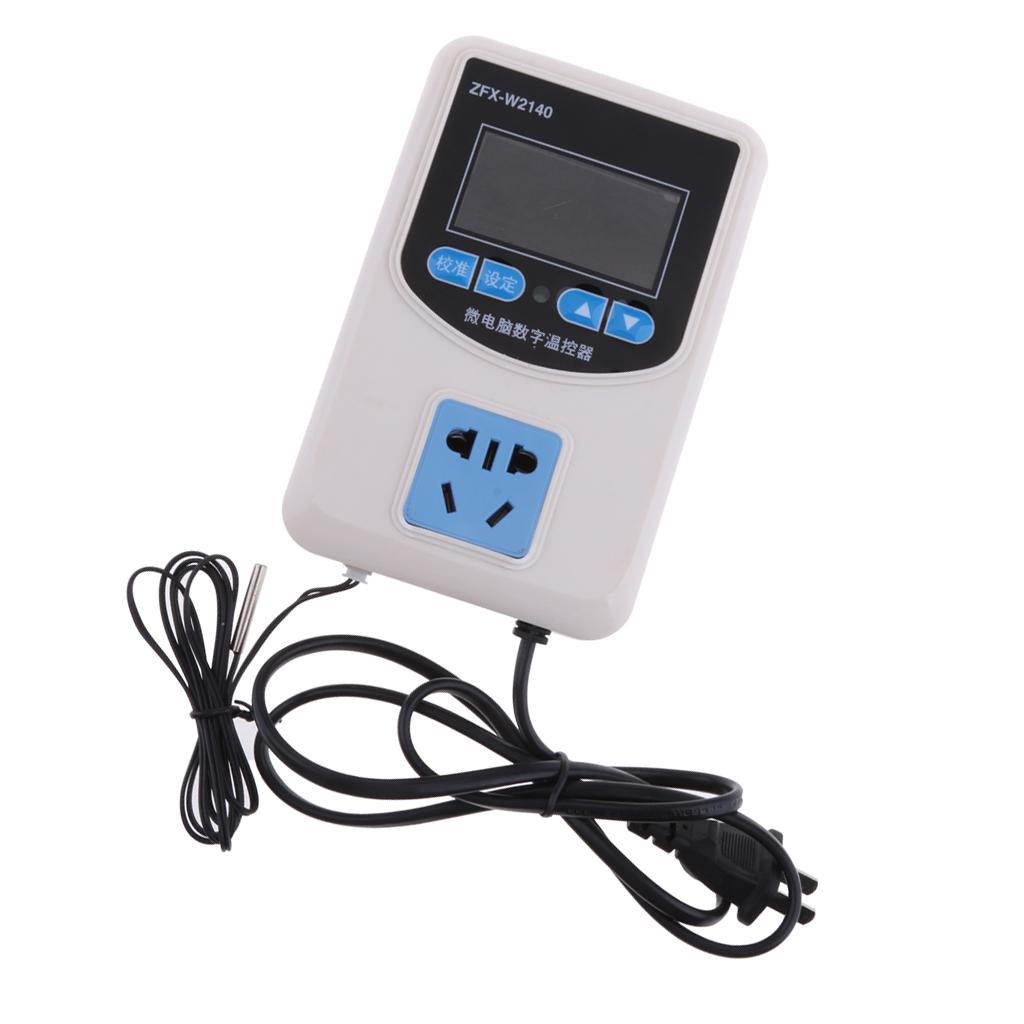 Digital Pre-wired Temperature Controller Outlet Thermostat Heating Cooling 2200W