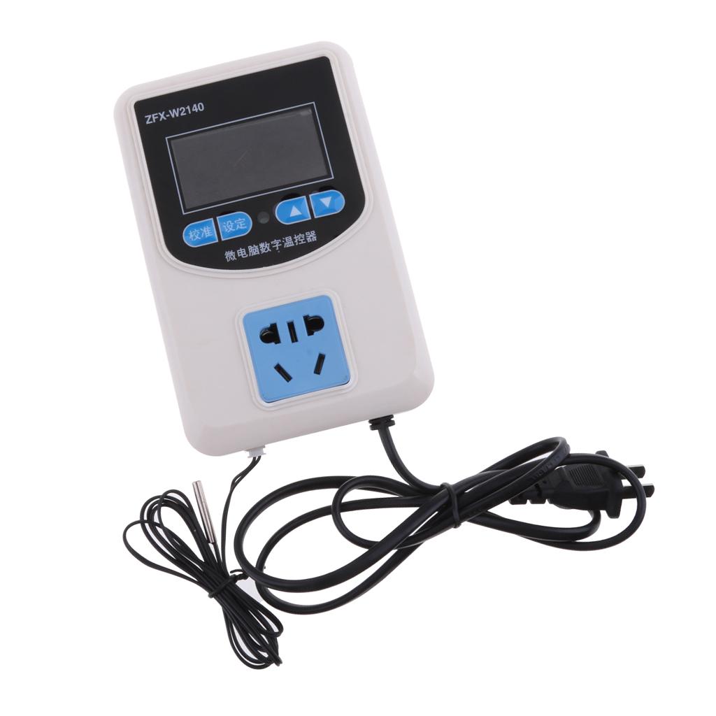 Digital Pre-wired Temperature Controller Outlet Thermostat Heating Cooling 2200W