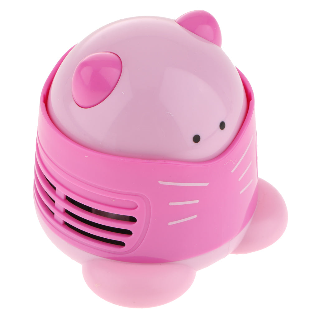 Mini Cat Table Dust Vaccum Cleaner Corner Desktop Home Office Dust Sweeper  Pink