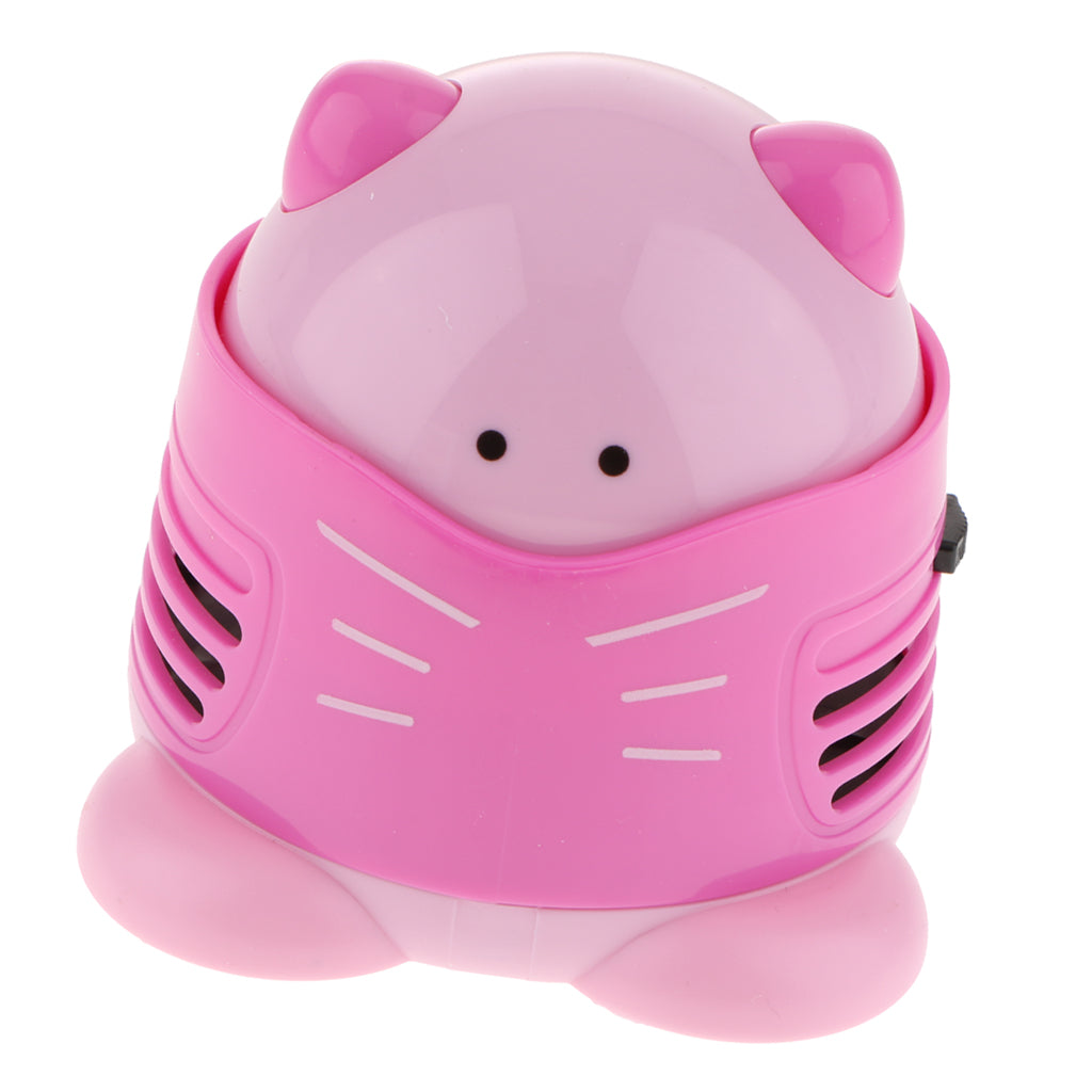 Mini Cat Table Dust Vaccum Cleaner Corner Desktop Home Office Dust Sweeper  Pink