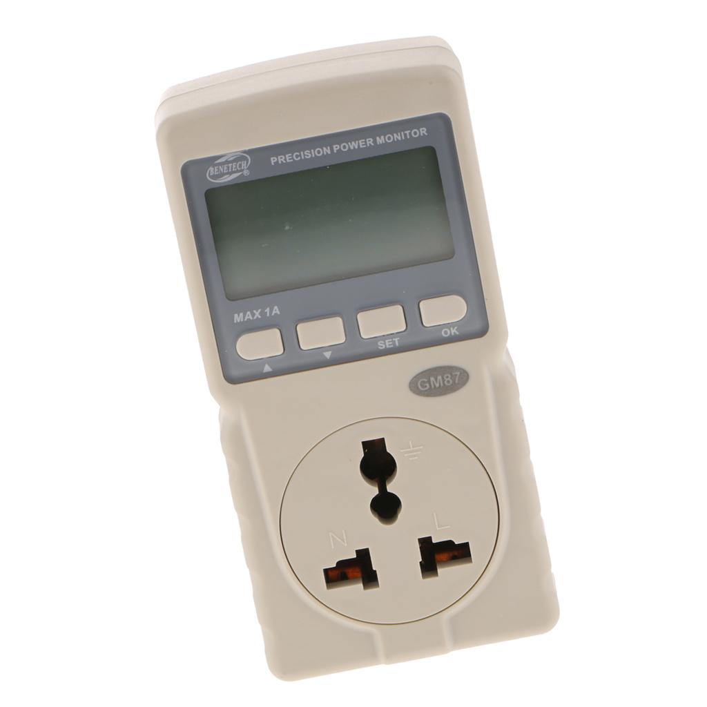GM87 220V LCD Digital Power Energy Meter Power Factor Frequency Monitor