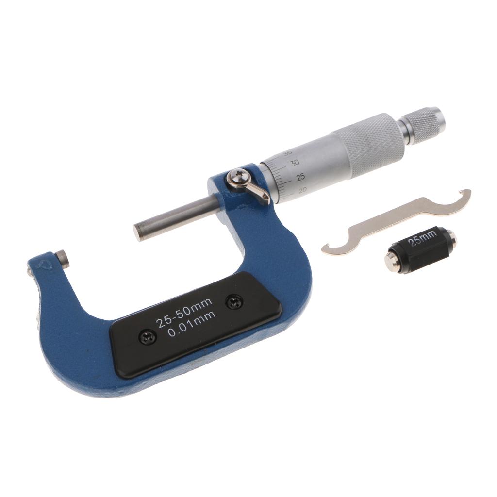 25 50mm Outside Micrometer 0.01mm Micrometer Thickness Gauge