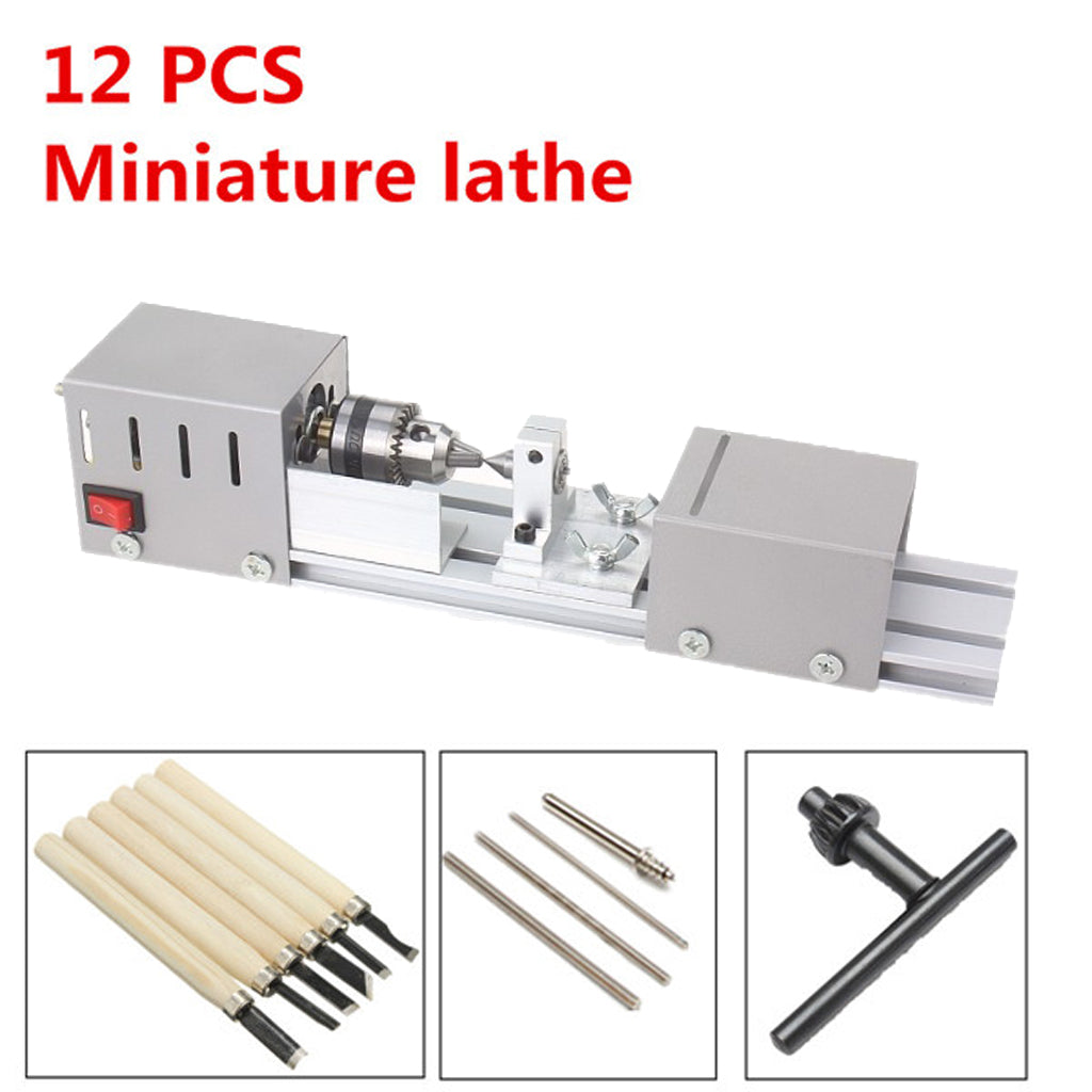 DC24V 100W Mini Lathe Bead Polisher Machine for Wood DIY Rotary Tool-EU Plus