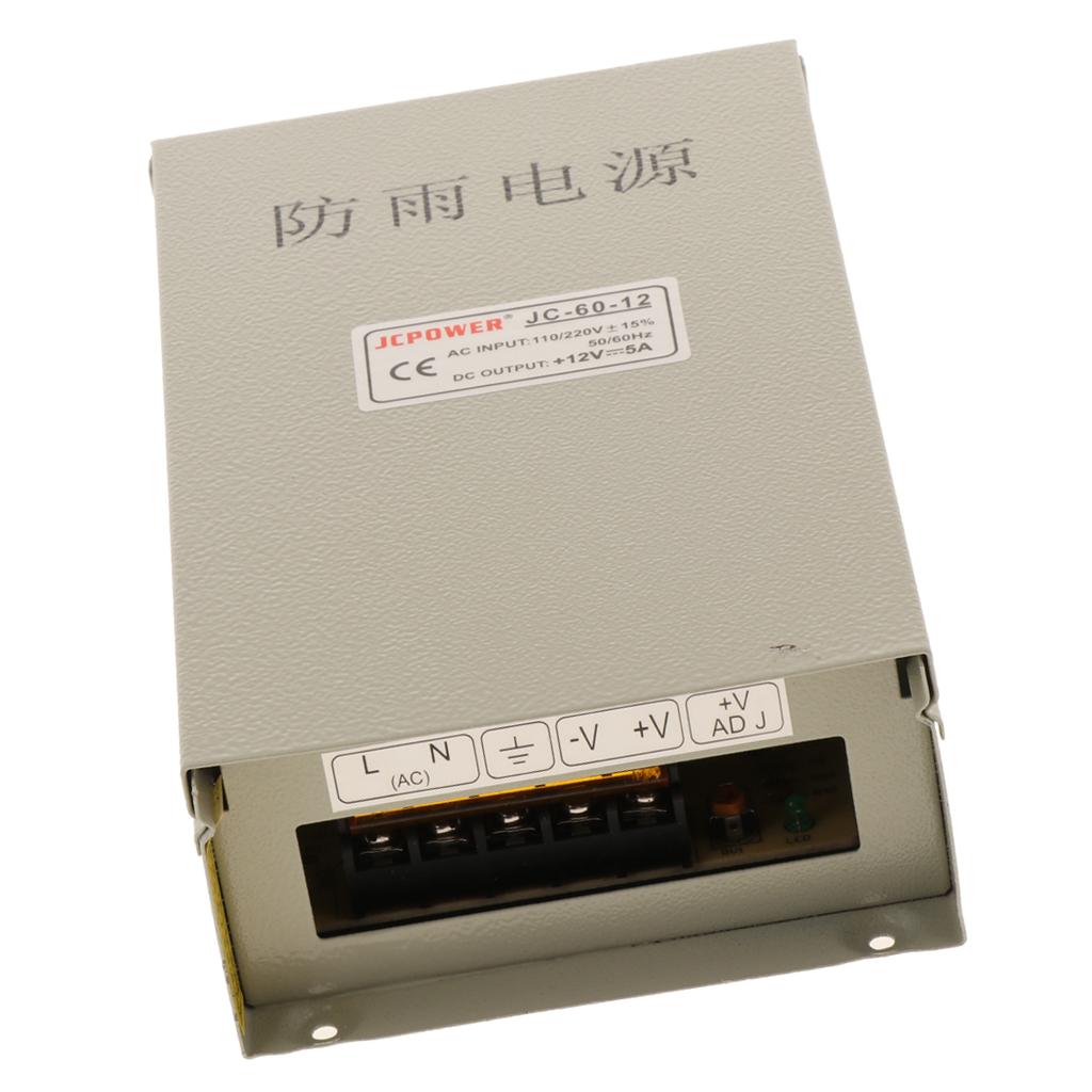 Rainproof and Dustproof LED Camera Switching Power Supply DC 12V 5A 60W