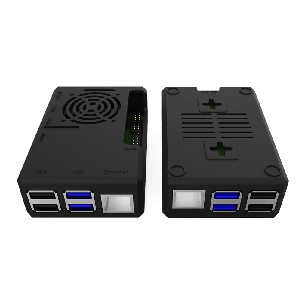 ABS Plastic Cooling Fan Protection Case Cooling Shell for Raspberry Pi 4B