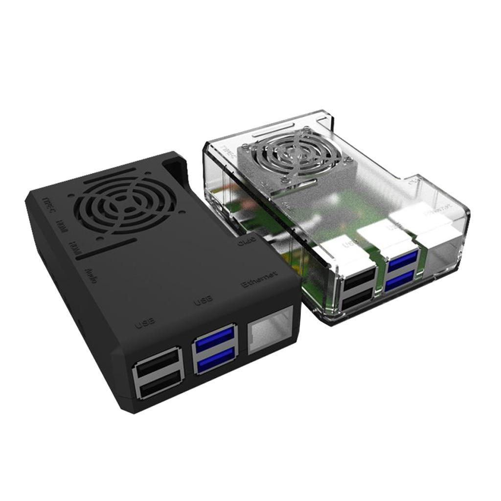 ABS Plastic Cooling Fan Protection Case Cooling Shell for Raspberry Pi 4B