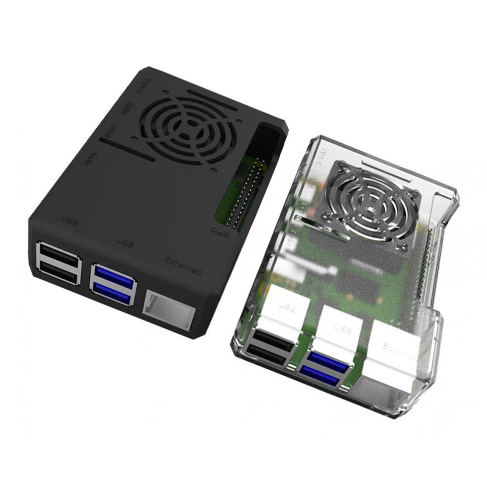 ABS Plastic Cooling Fan Protection Case Cooling Shell for Raspberry Pi 4B
