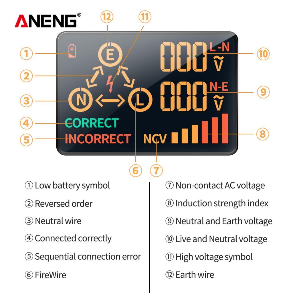 AC11 Digital Smart Socket Tester Wall Plug Breaker Finder RCD NCV Test